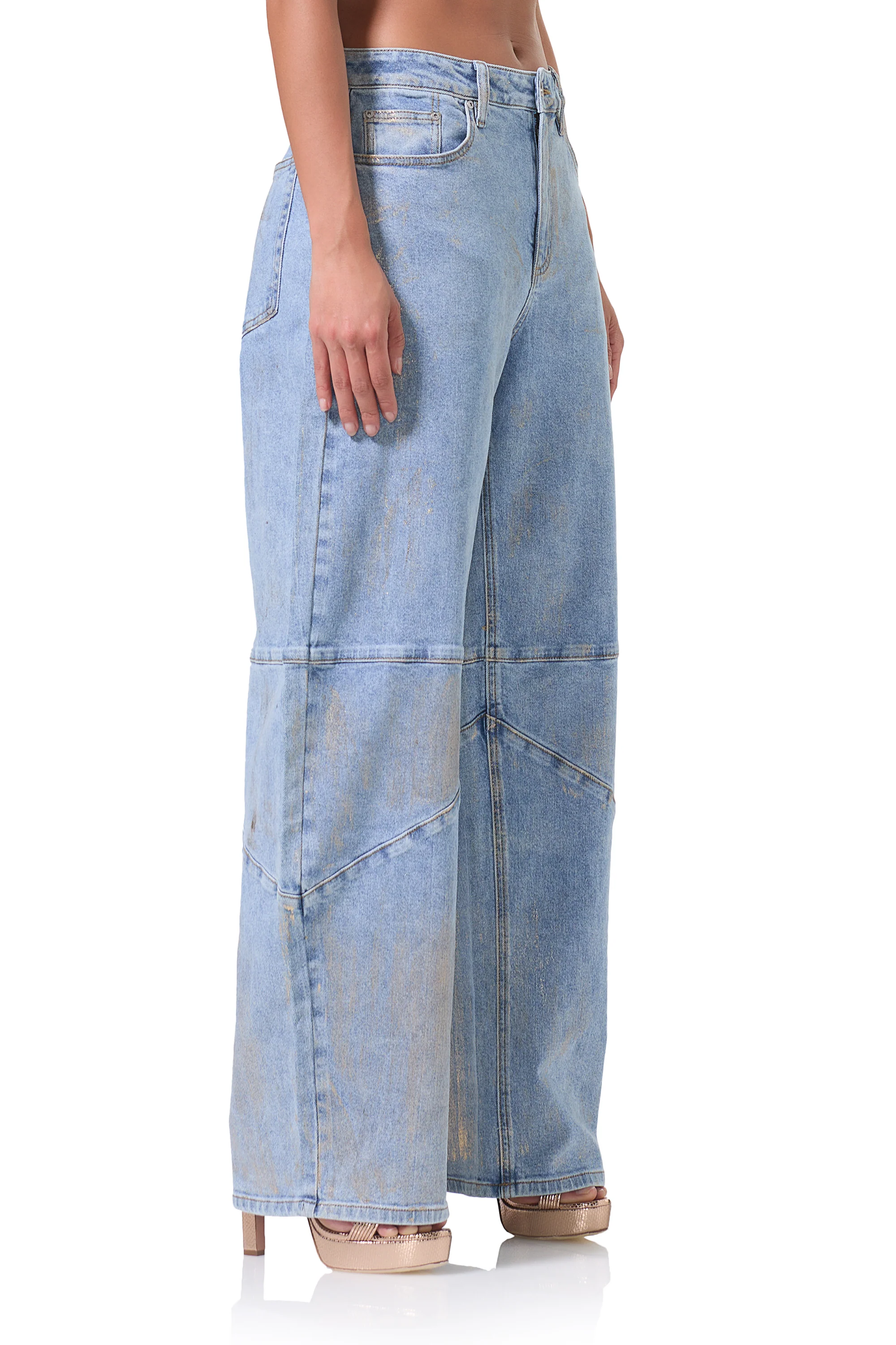 Ajax Barrel Jean - Gold Metallic - Image 4