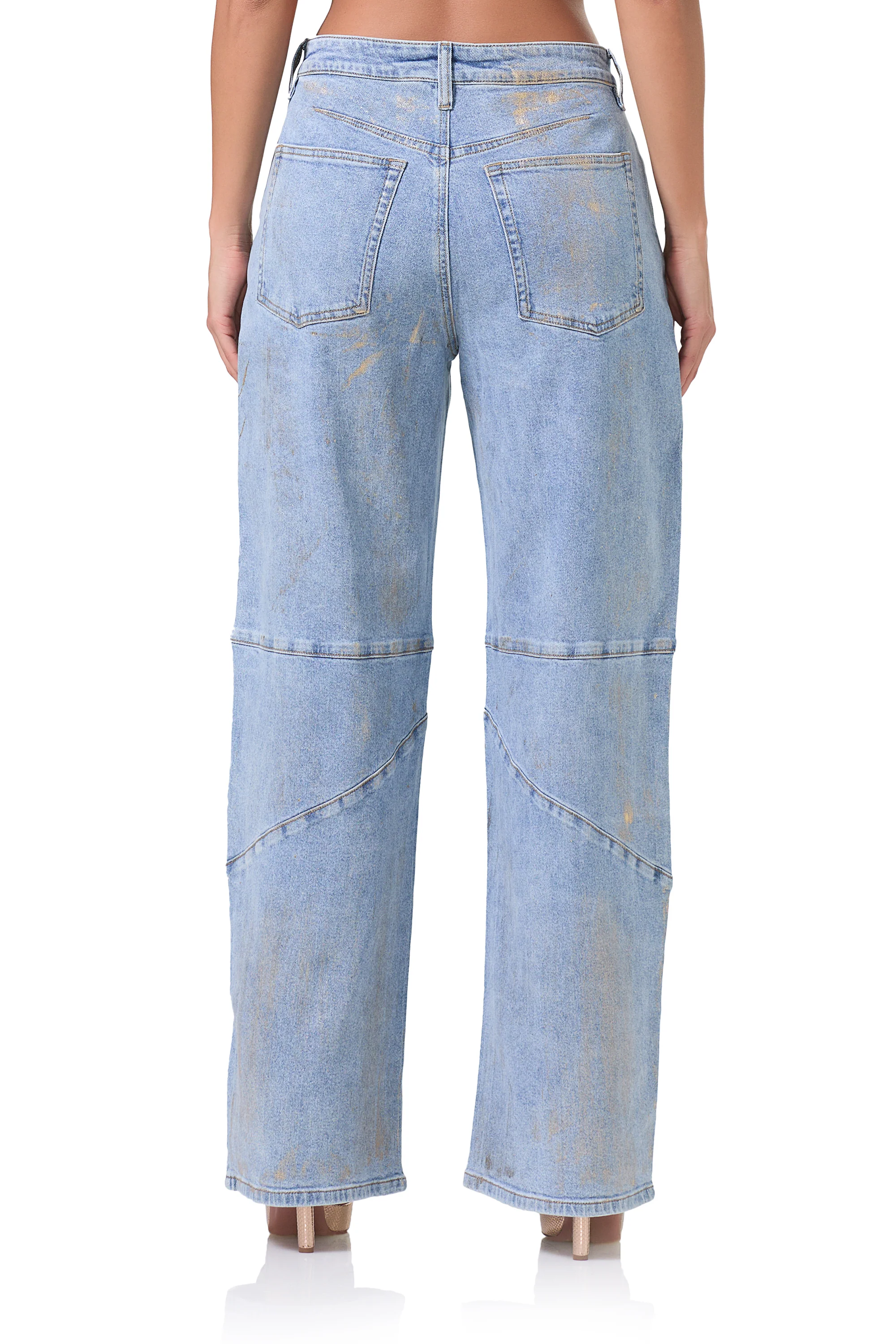 Ajax Barrel Jean - Gold Metallic - Image 5