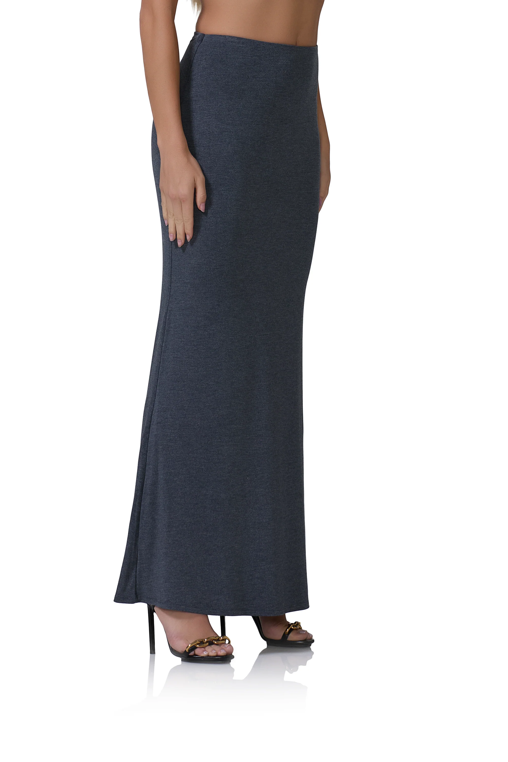 Amelia Maxi Skirt - Heather Charcoal - Image 3