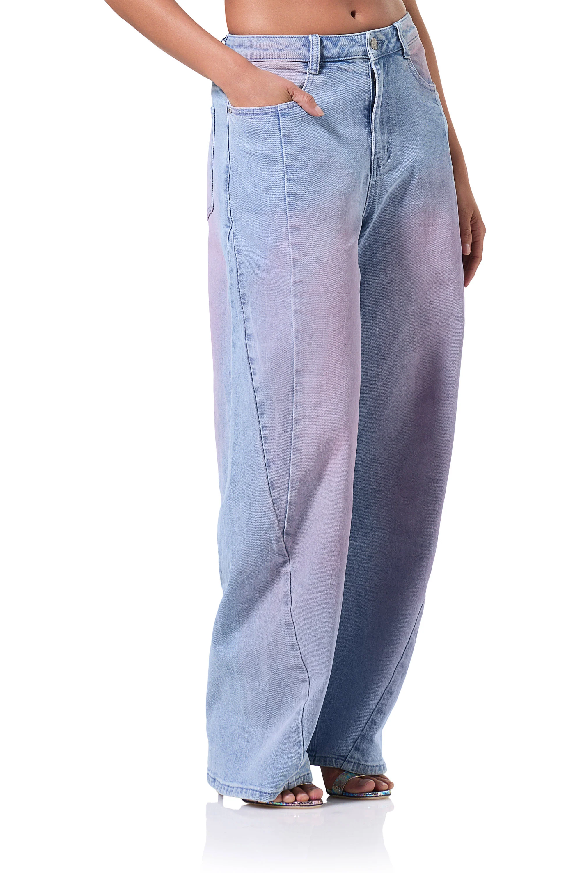 Archer Barrel Pant - Blue Pink Wash - Image 3