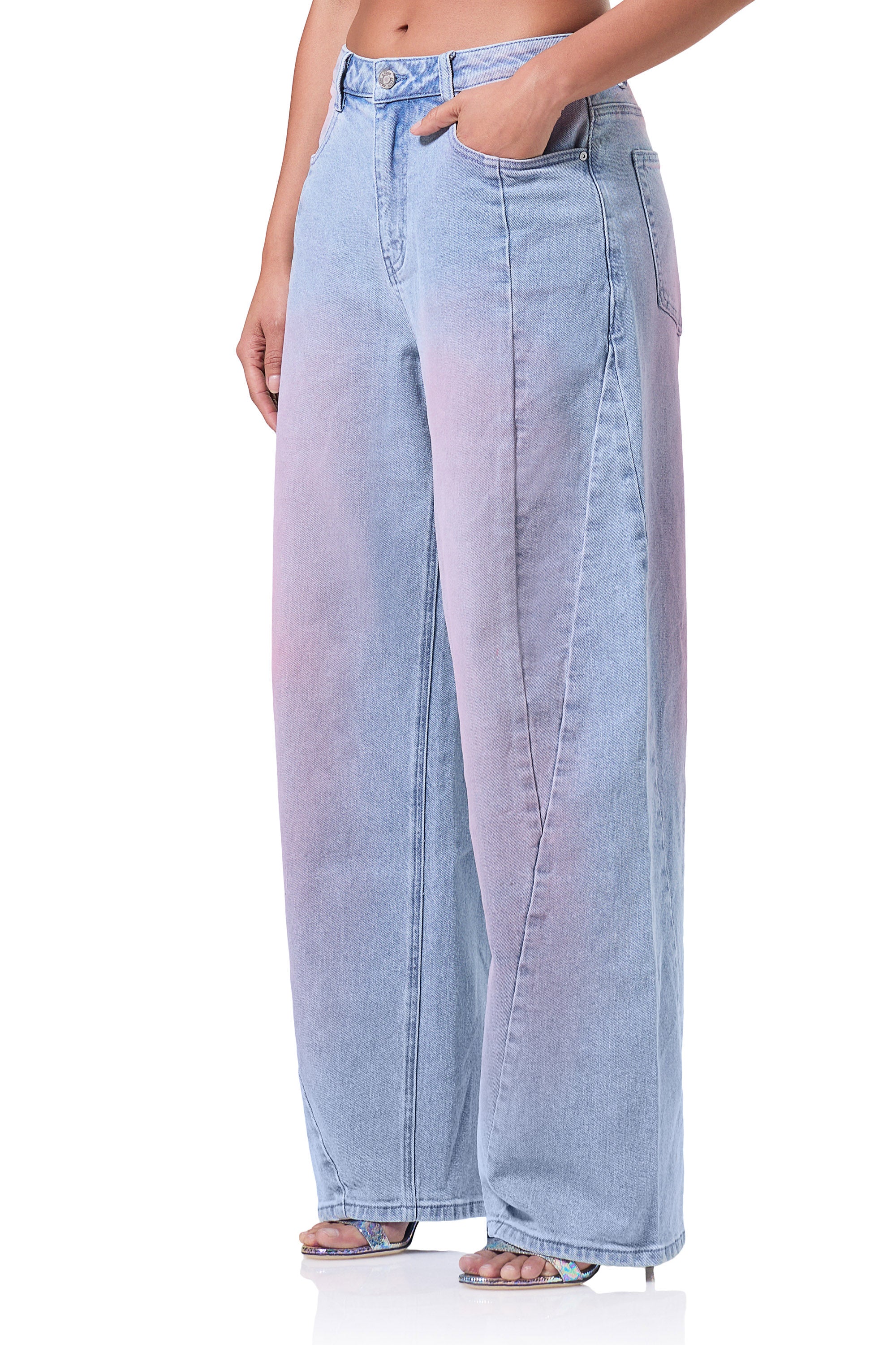 Archer Barrel Pant - Blue Pink Wash - Image 4