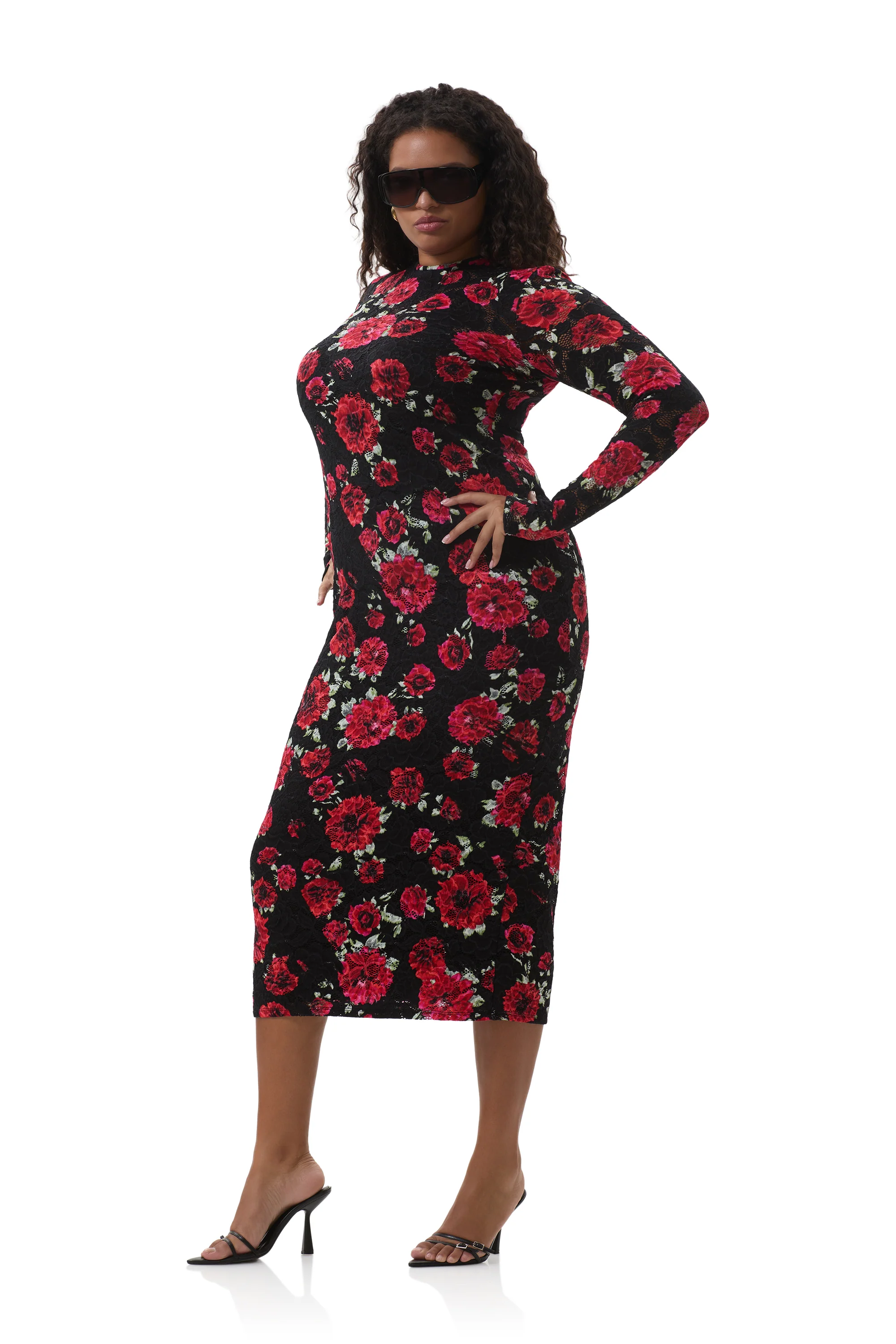 Ashland Crochet Lace Dress - Painted Roses - Image 4