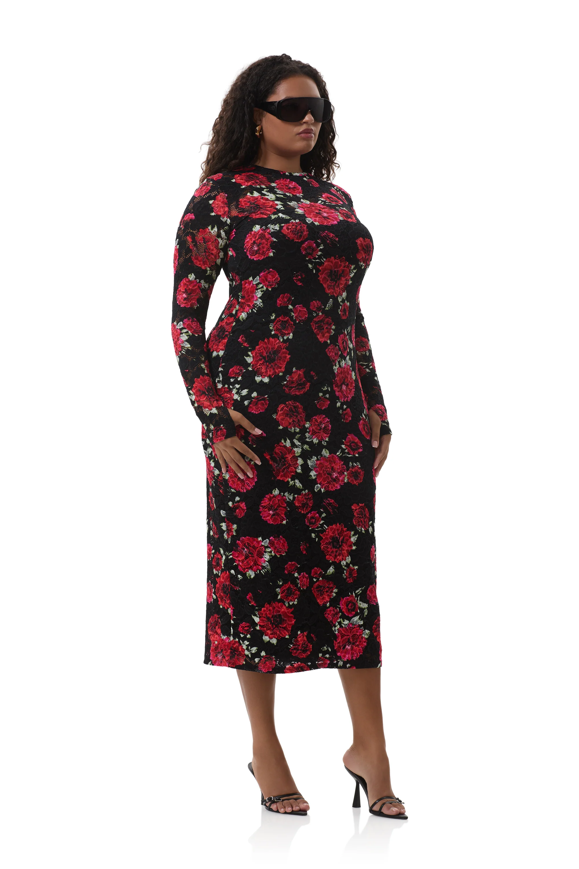Ashland Crochet Lace Dress - Painted Roses - Image 6