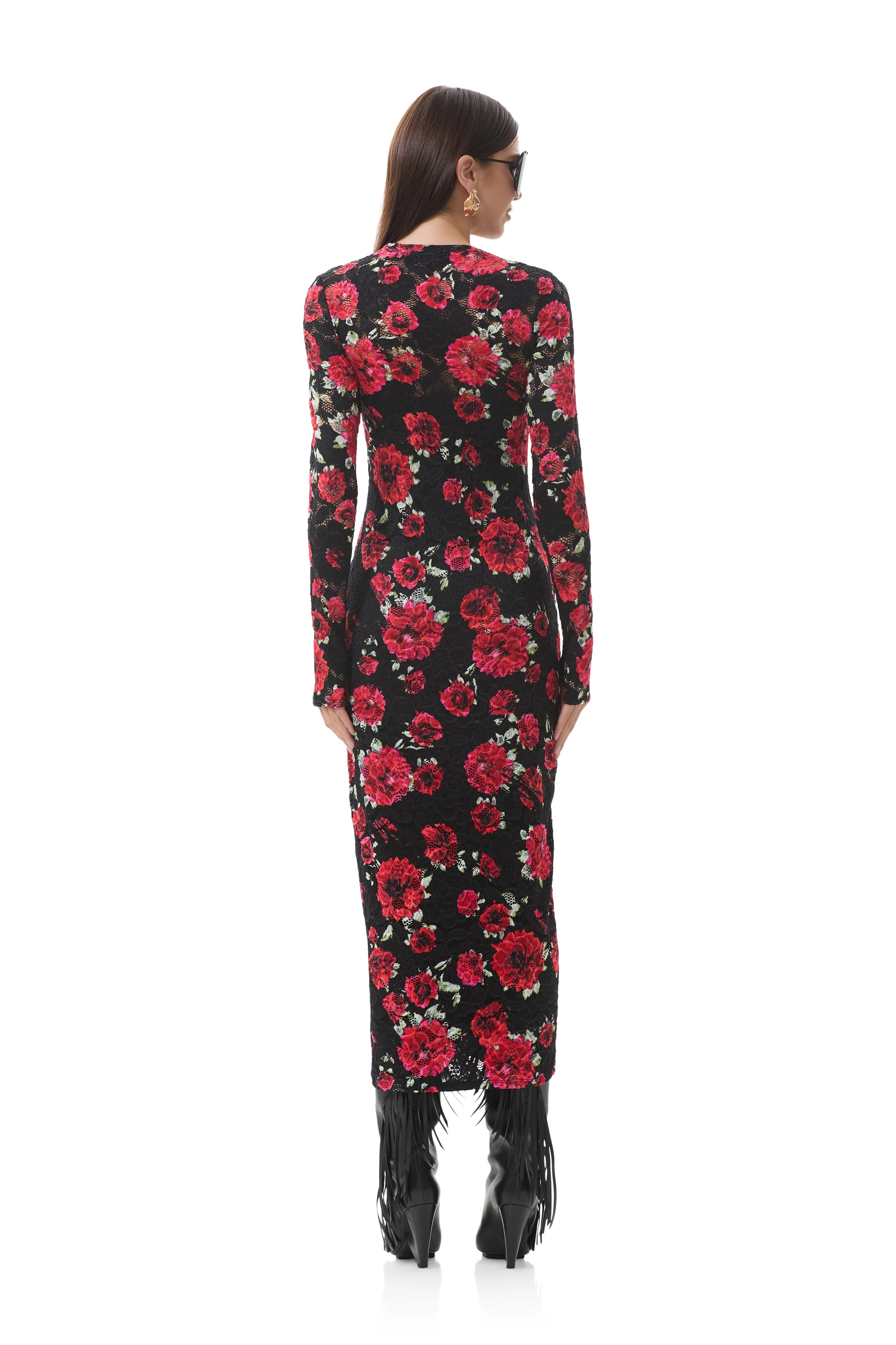 Ashland Crochet Lace Dress - Painted Roses - Image 7