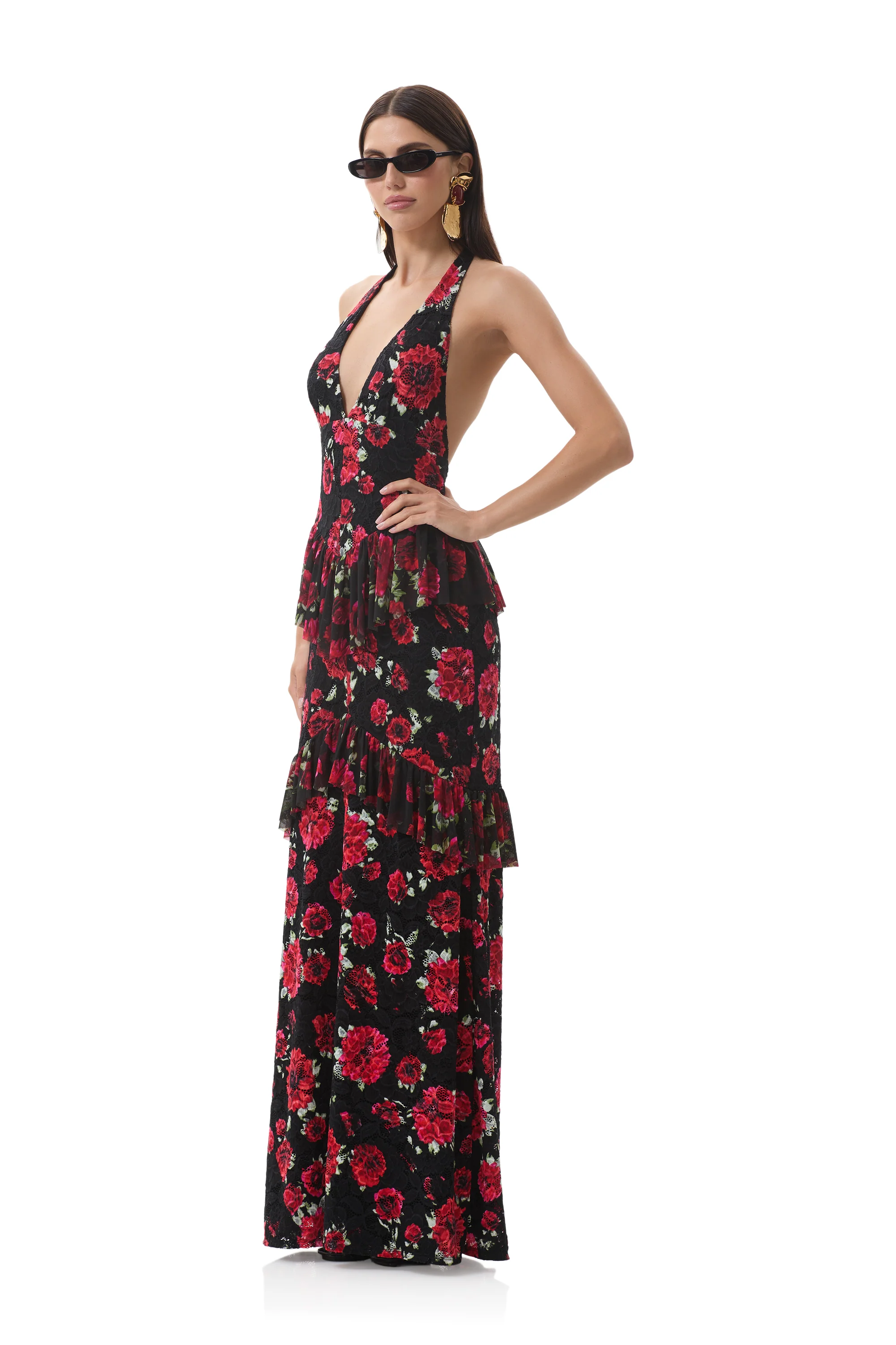 Athens Crochet Lace Dress - Painted Roses - Image 3