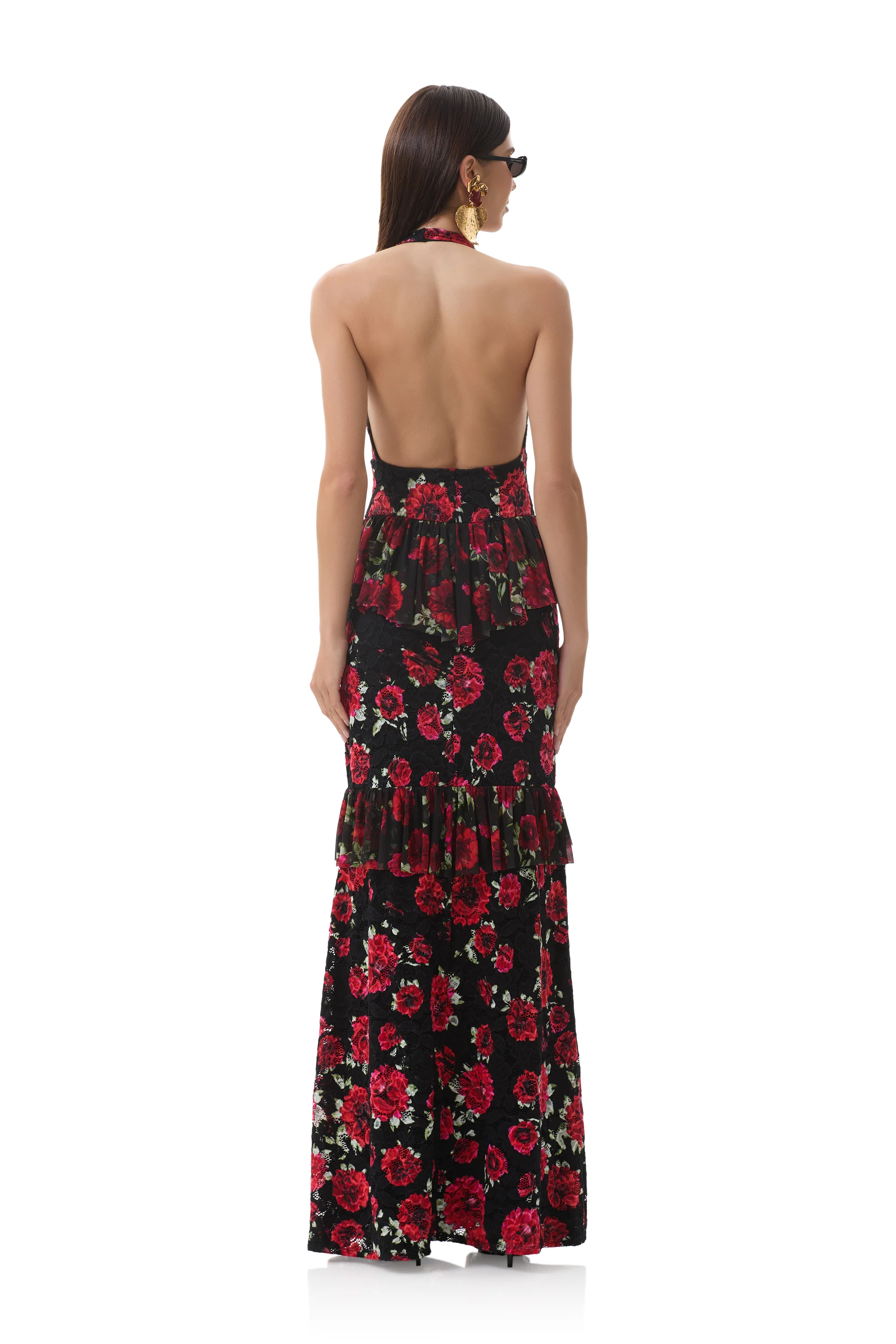 Athens Crochet Lace Dress - Painted Roses - Image 4