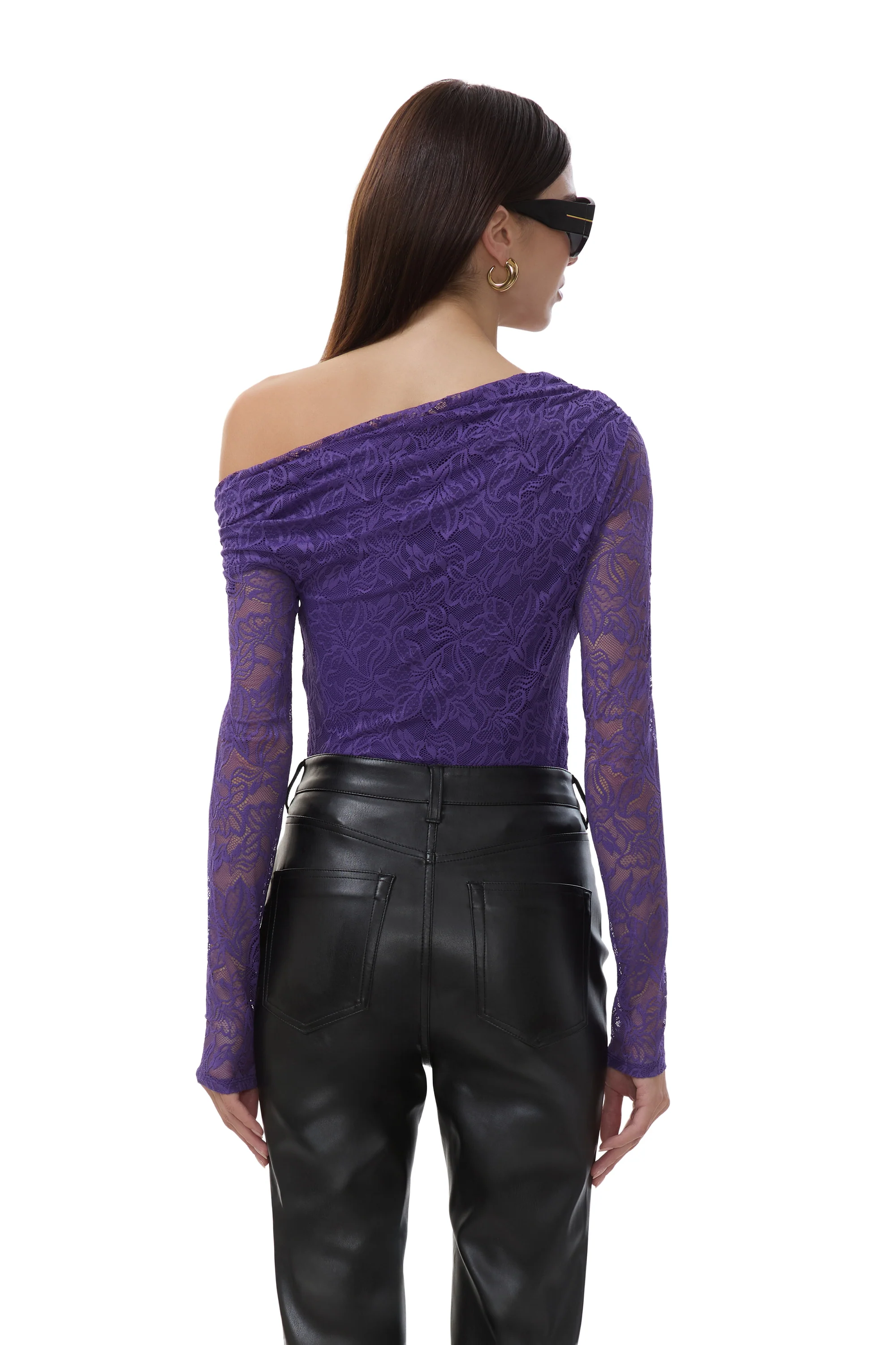Barry Lace Top - Deep Violet - Image 4