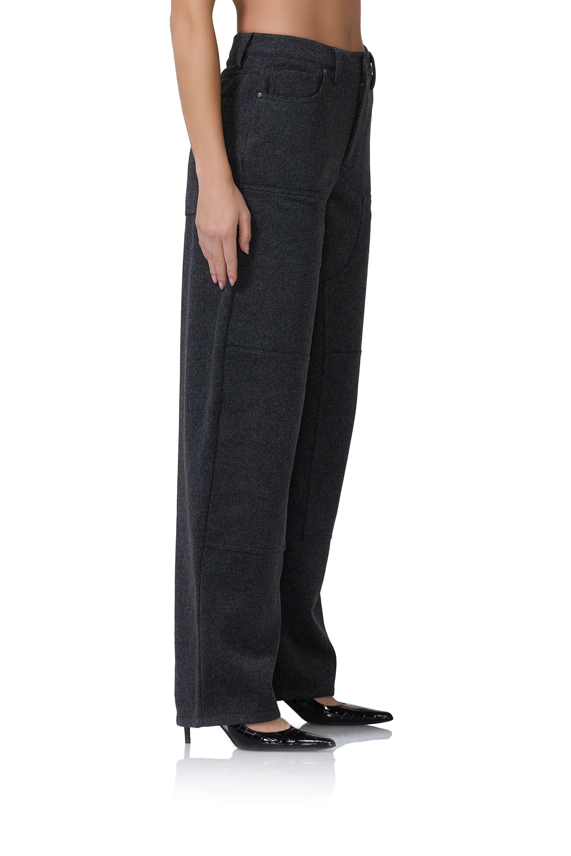 Brianna Barrel Pant - Grey Tweed - Image 4