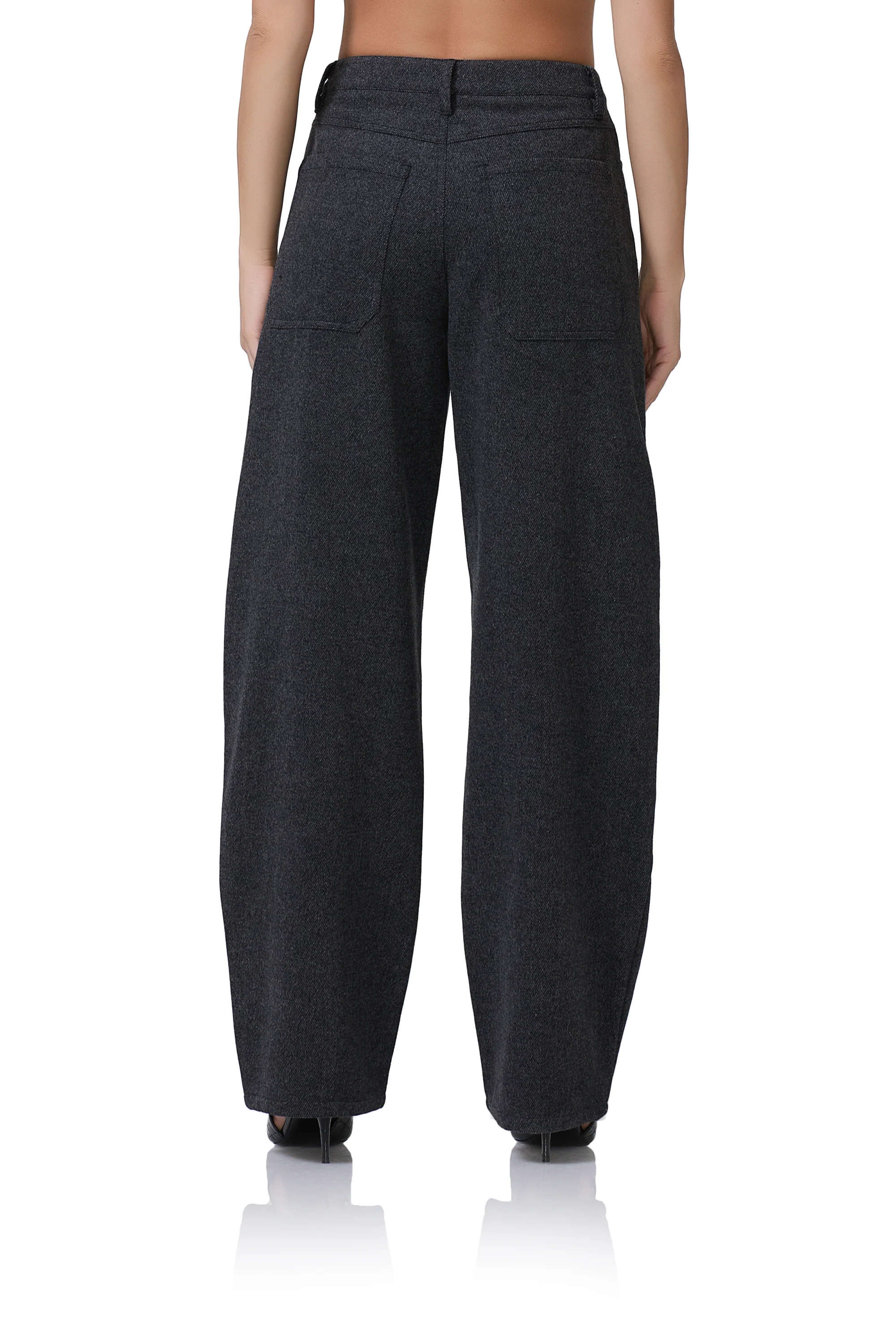 Brianna Barrel Pant - Grey Tweed - Image 5