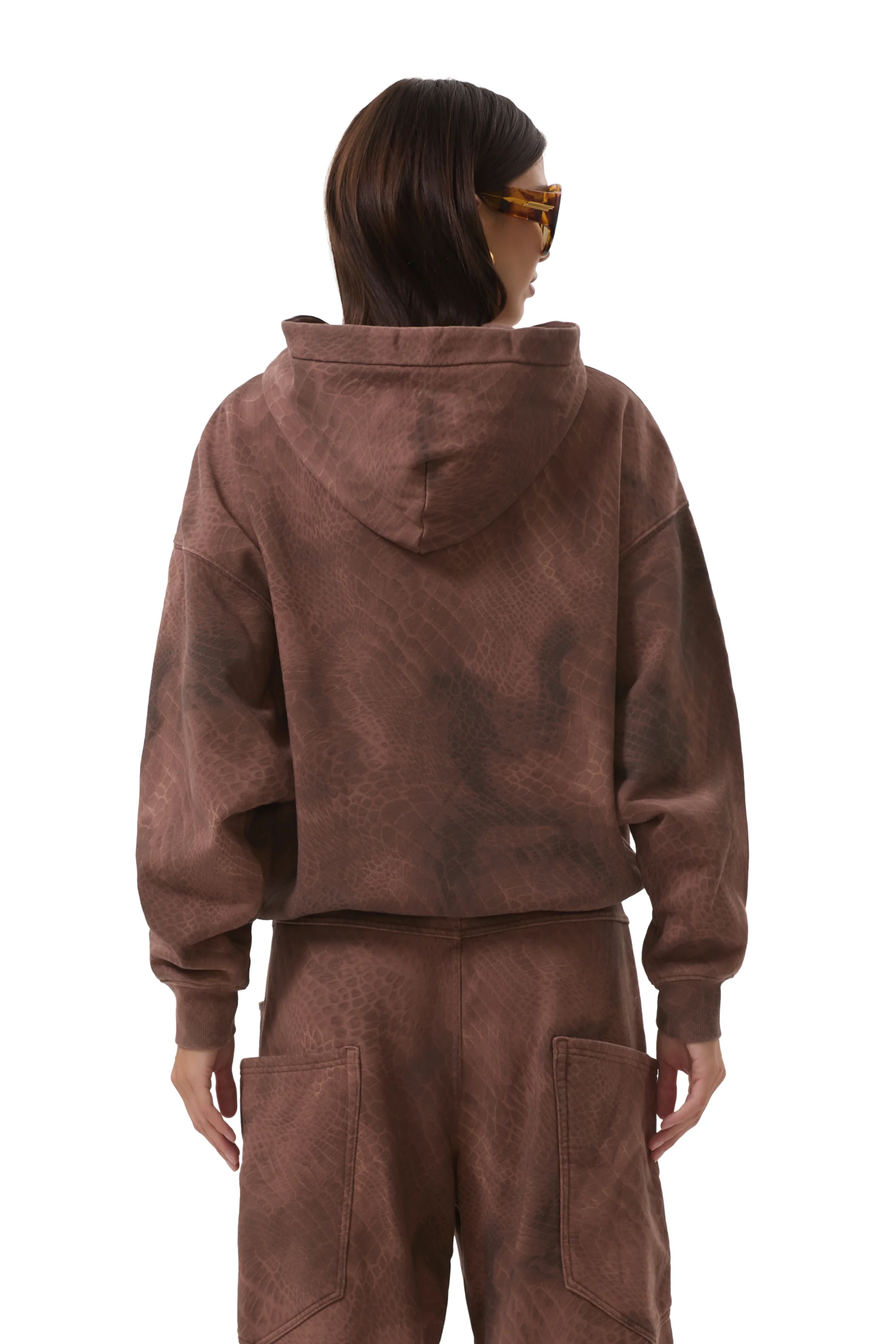 Cameron Zip Up Hoodie - Brown Snake - Image 6