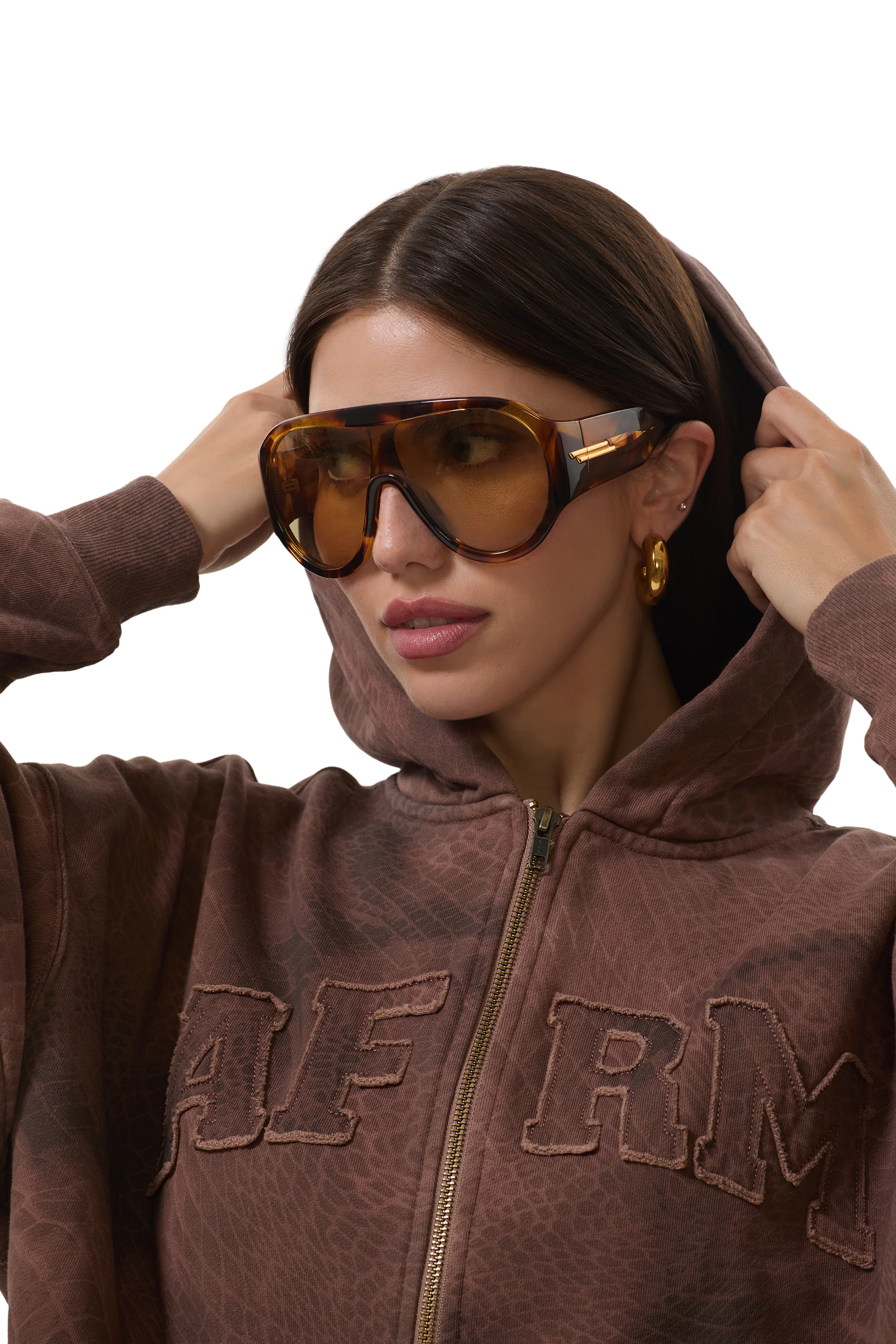 Cameron Zip Up Hoodie - Brown Snake - Image 7