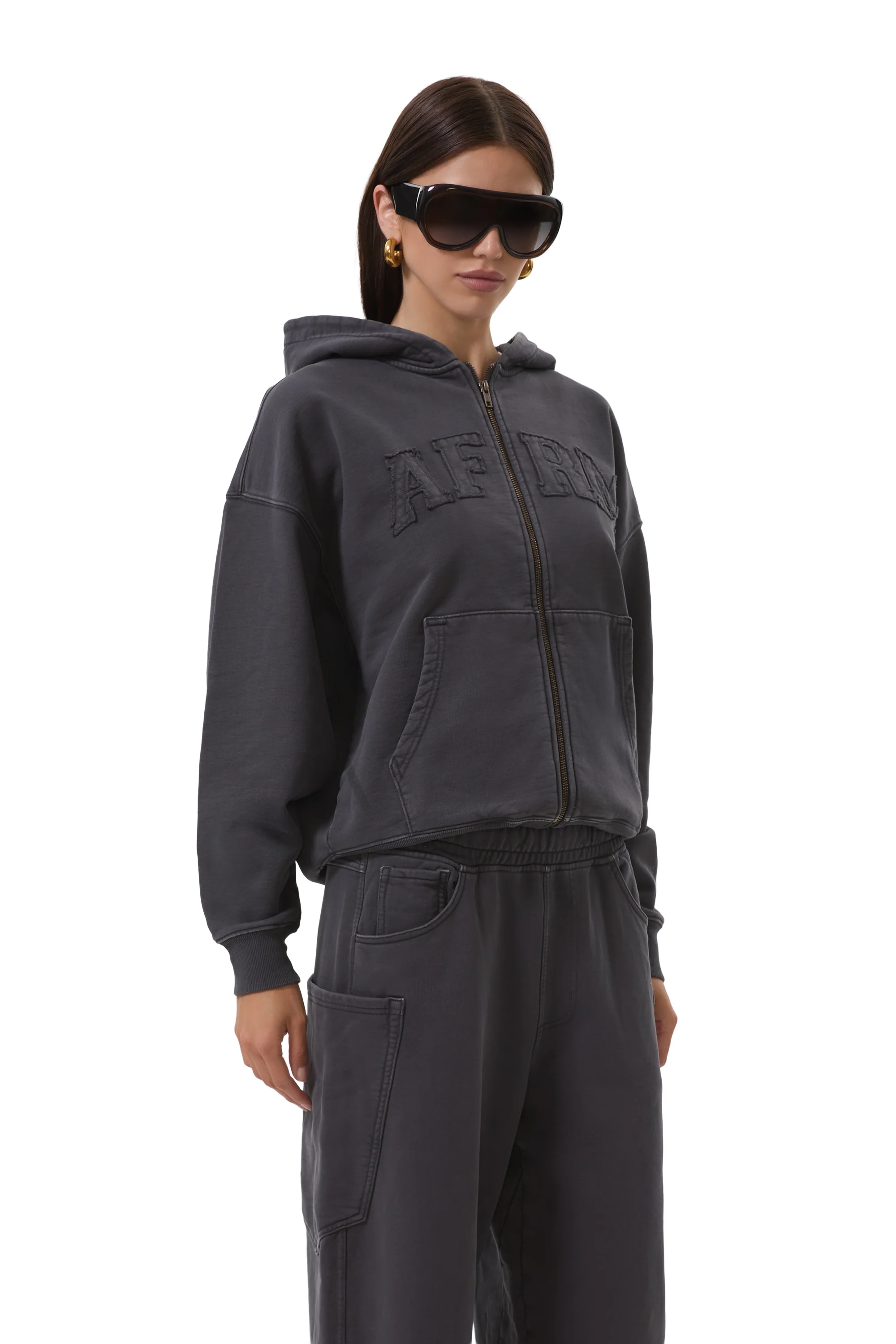 Cameron Zip Up Hoodie - Onyx - Image 4