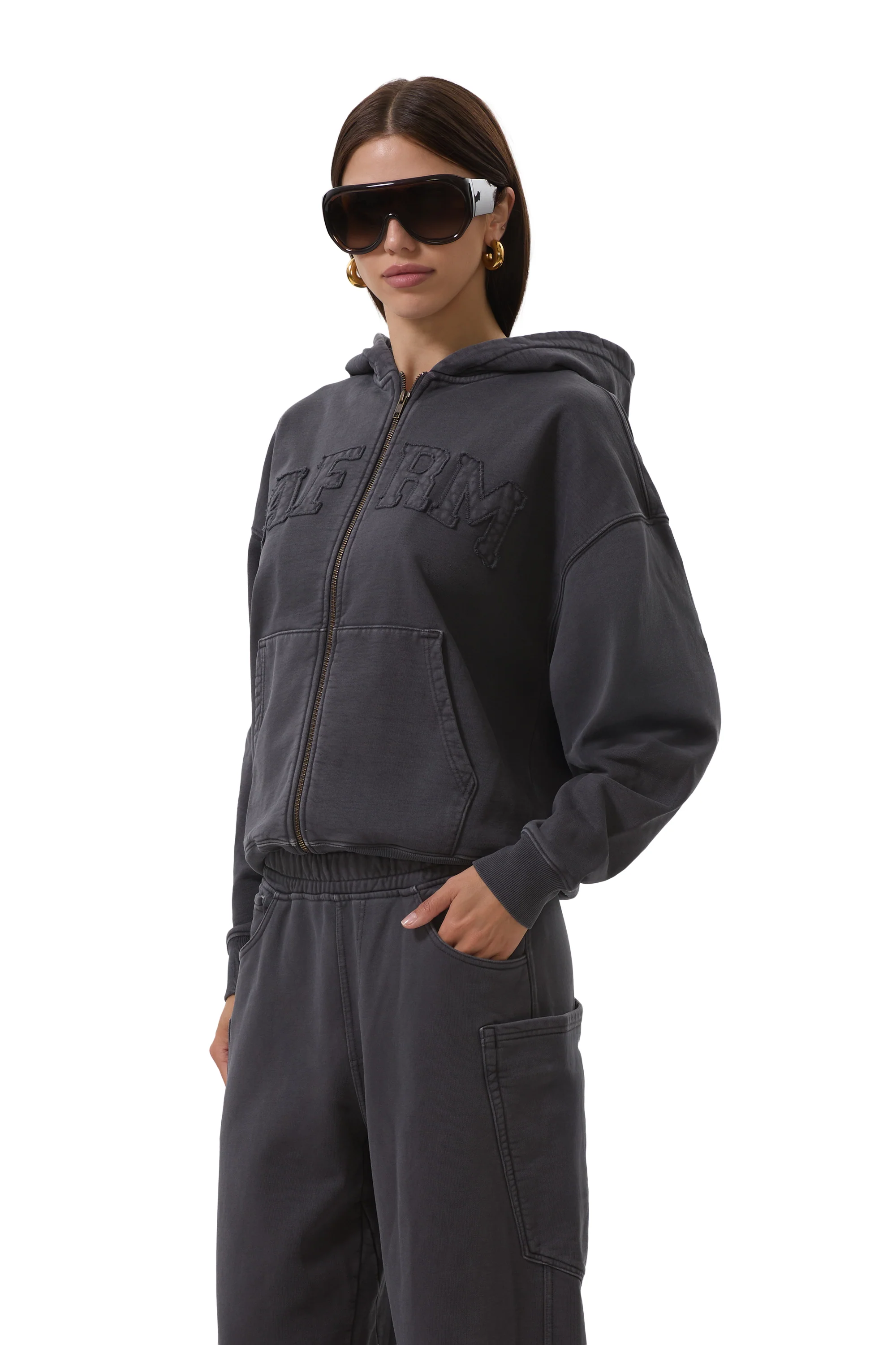 Cameron Zip Up Hoodie - Onyx - Image 5