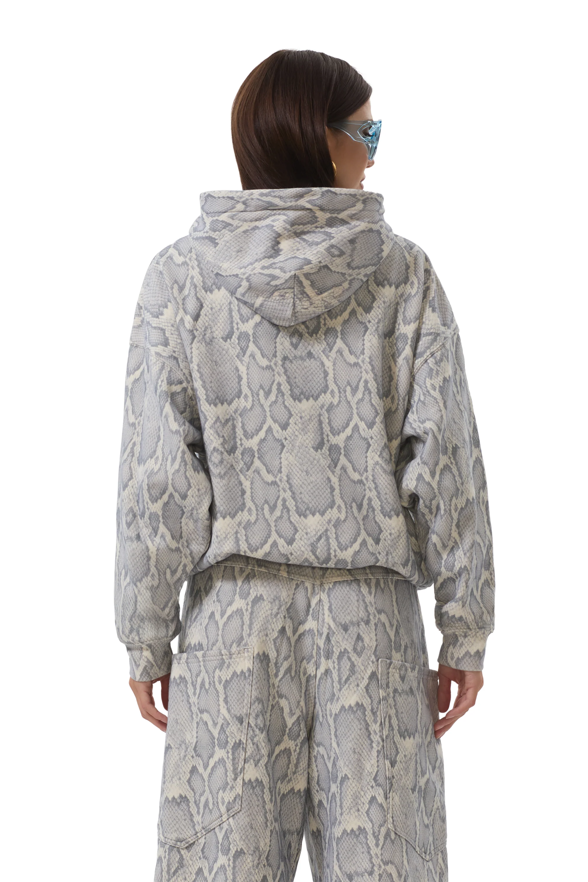 Cameron Zip Up Hoodie - Silver Snake - Image 6