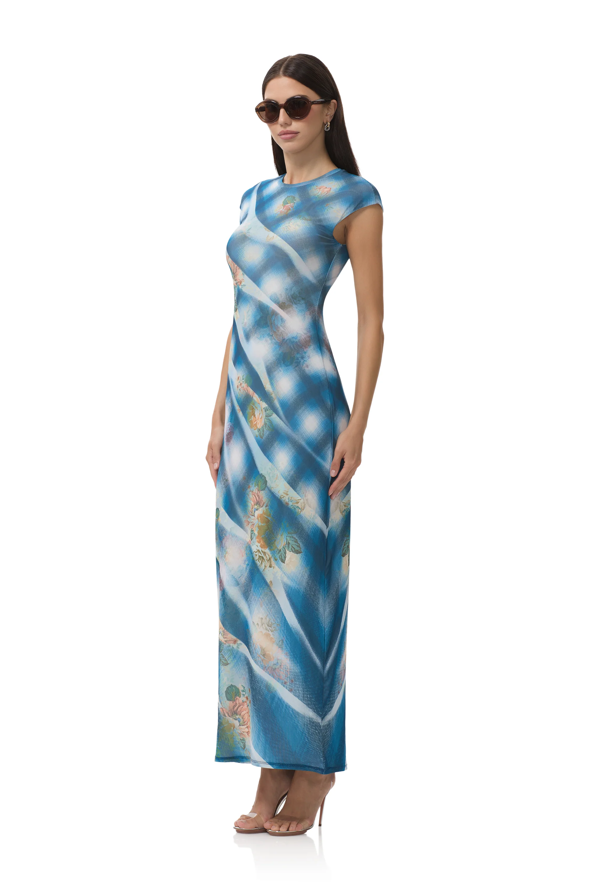 Cody Dress - Blue Floral Plaid - Image 3