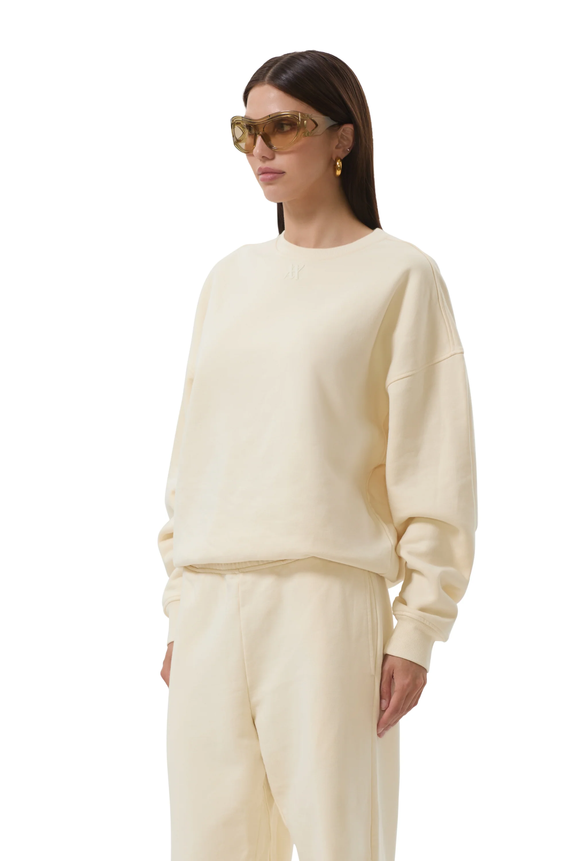 Ezra Crew Neck Sweatshirt - Vintage White - Image 4