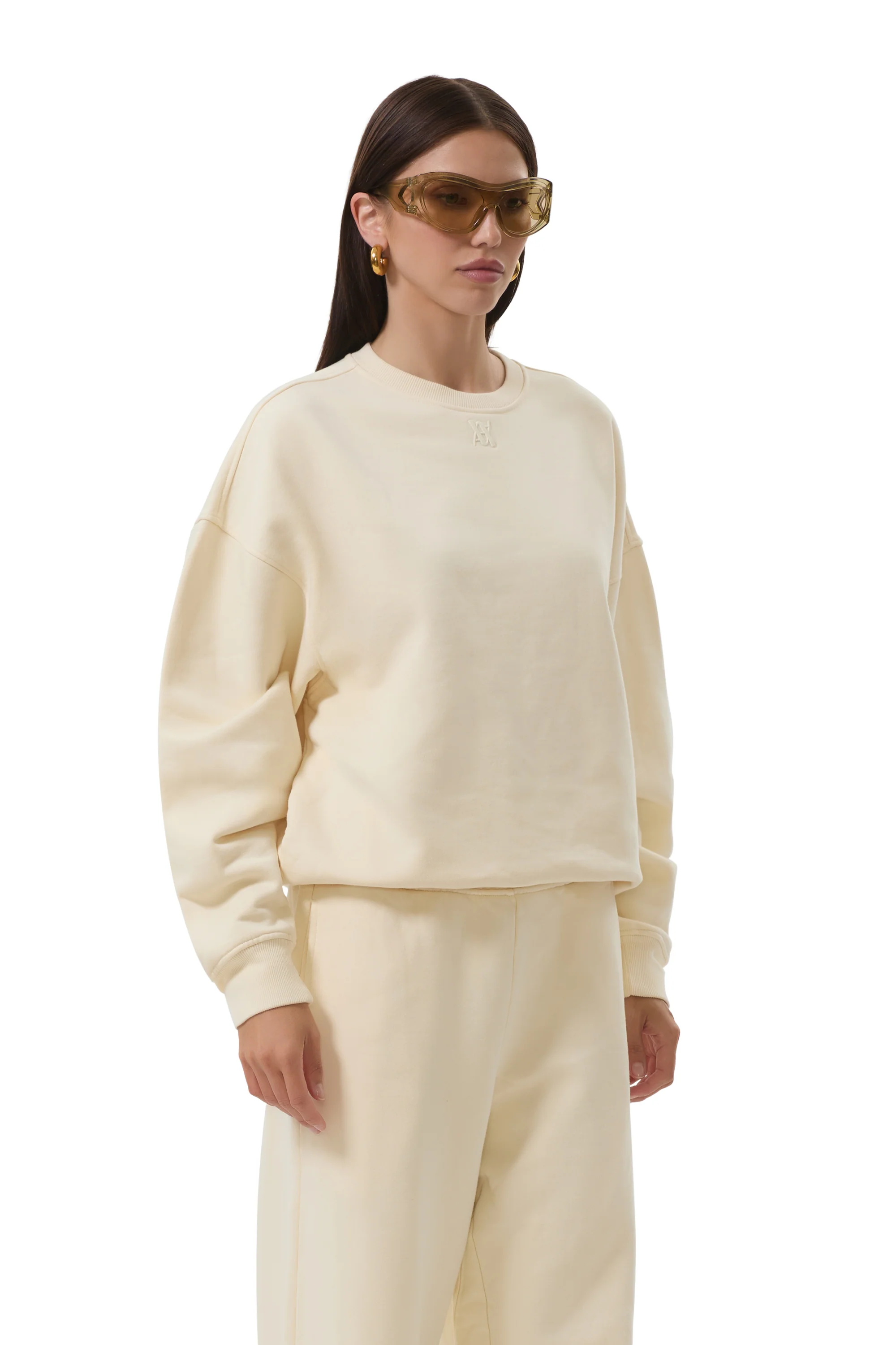 Ezra Crew Neck Sweatshirt - Vintage White - Image 5