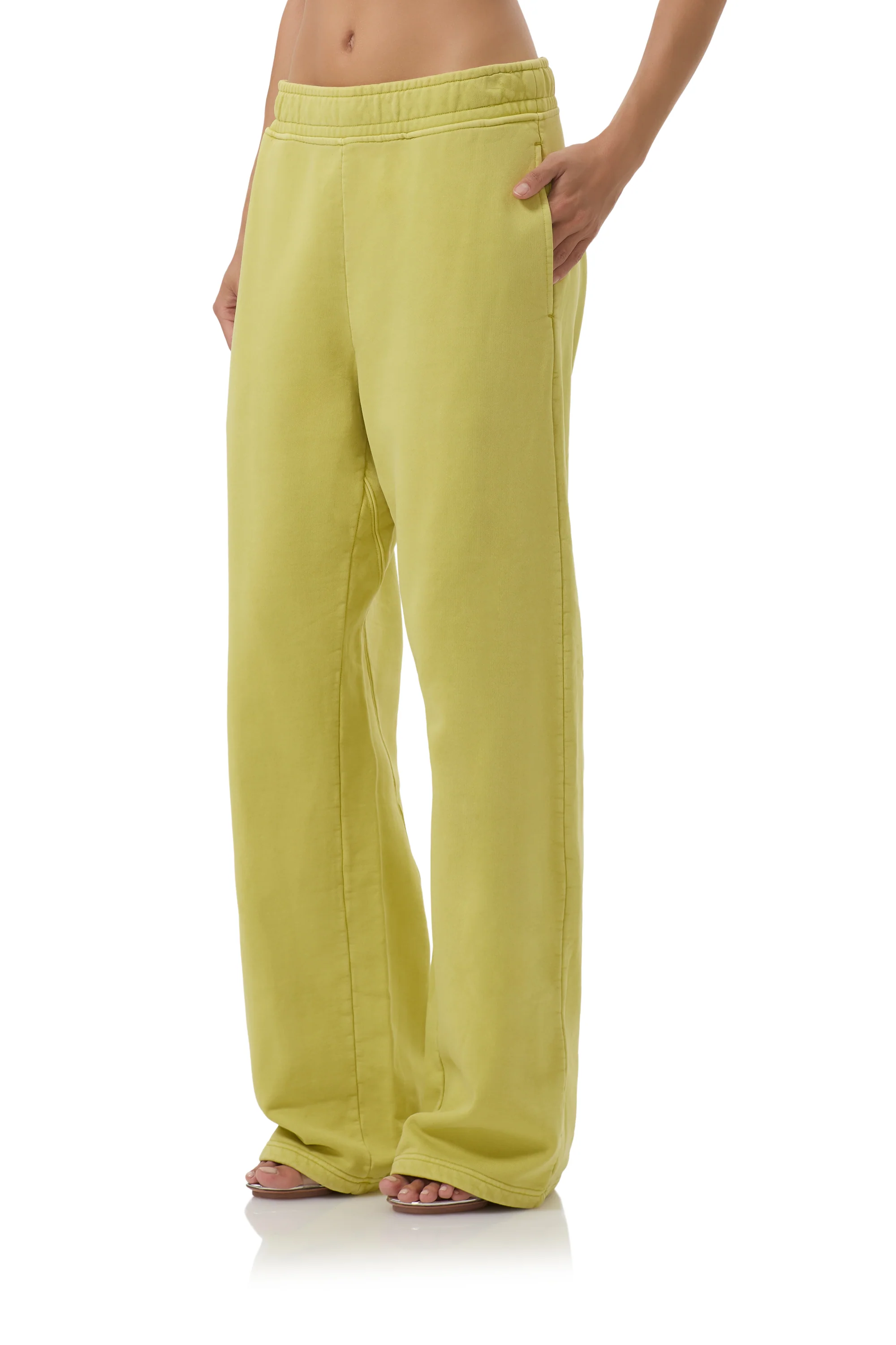 Finely Straight Leg Sweatpant - Citron - Image 4