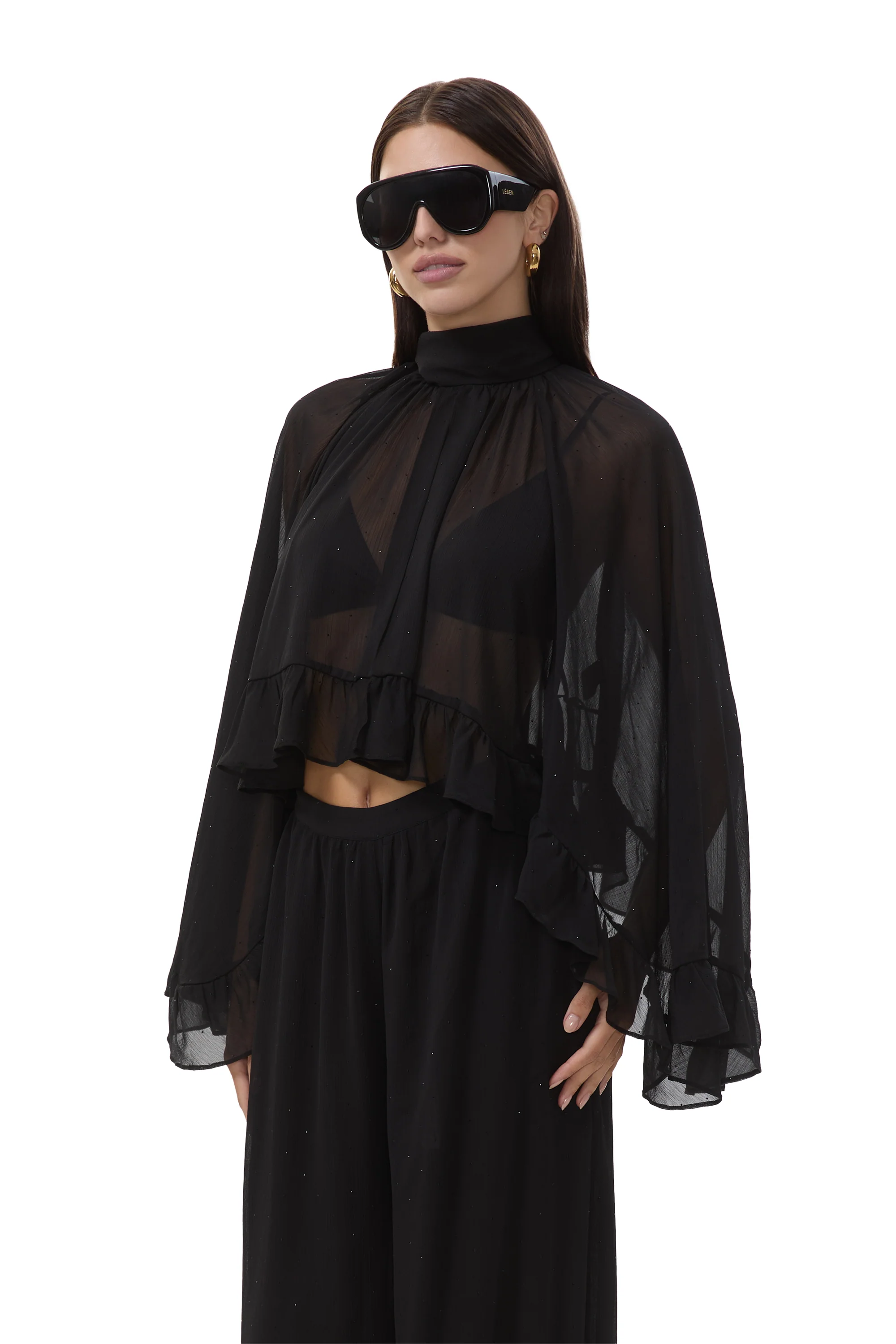 Hadlie Rhinestone Top - Noir - Image 3