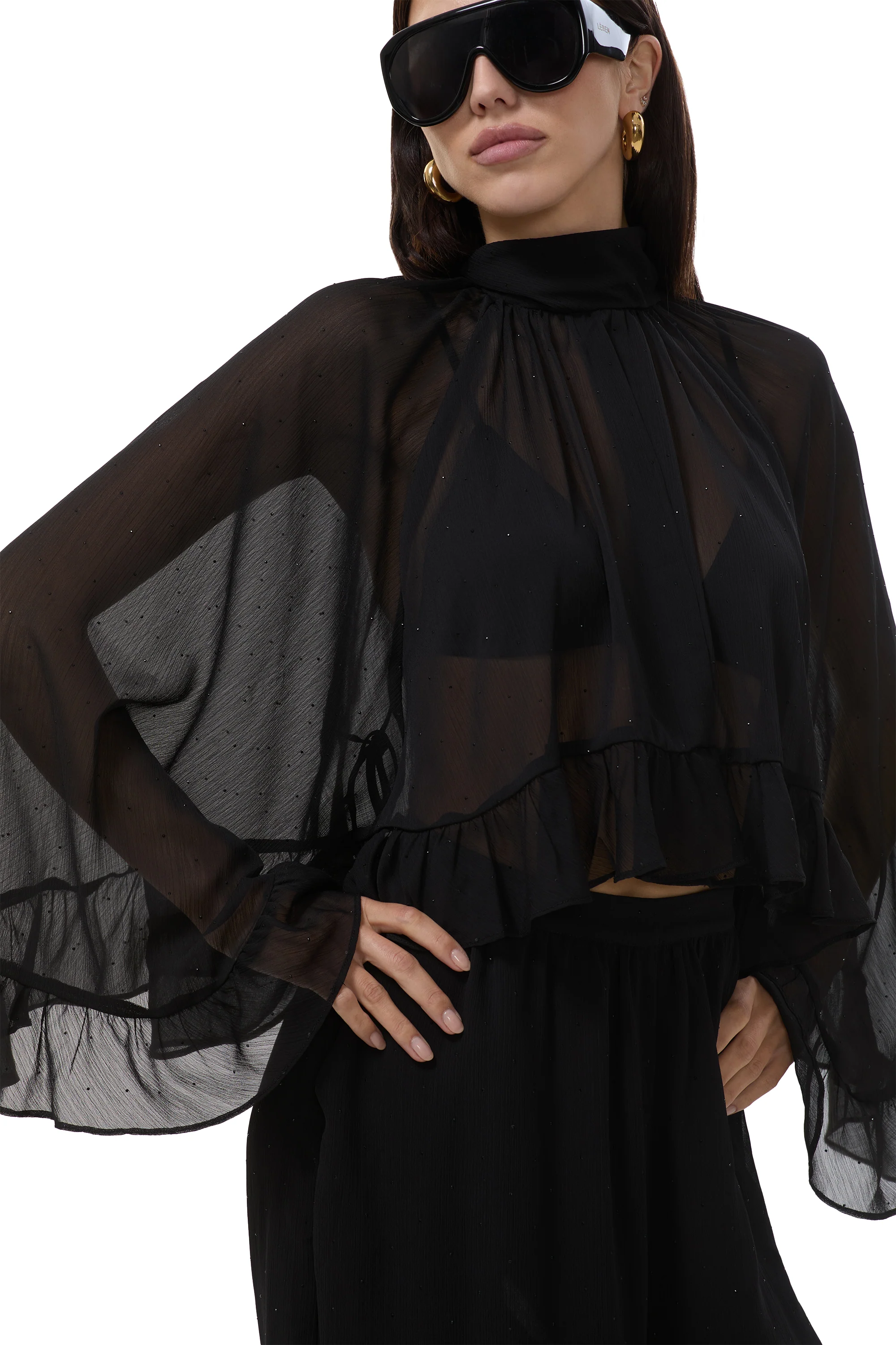 Hadlie Rhinestone Top - Noir - Image 5