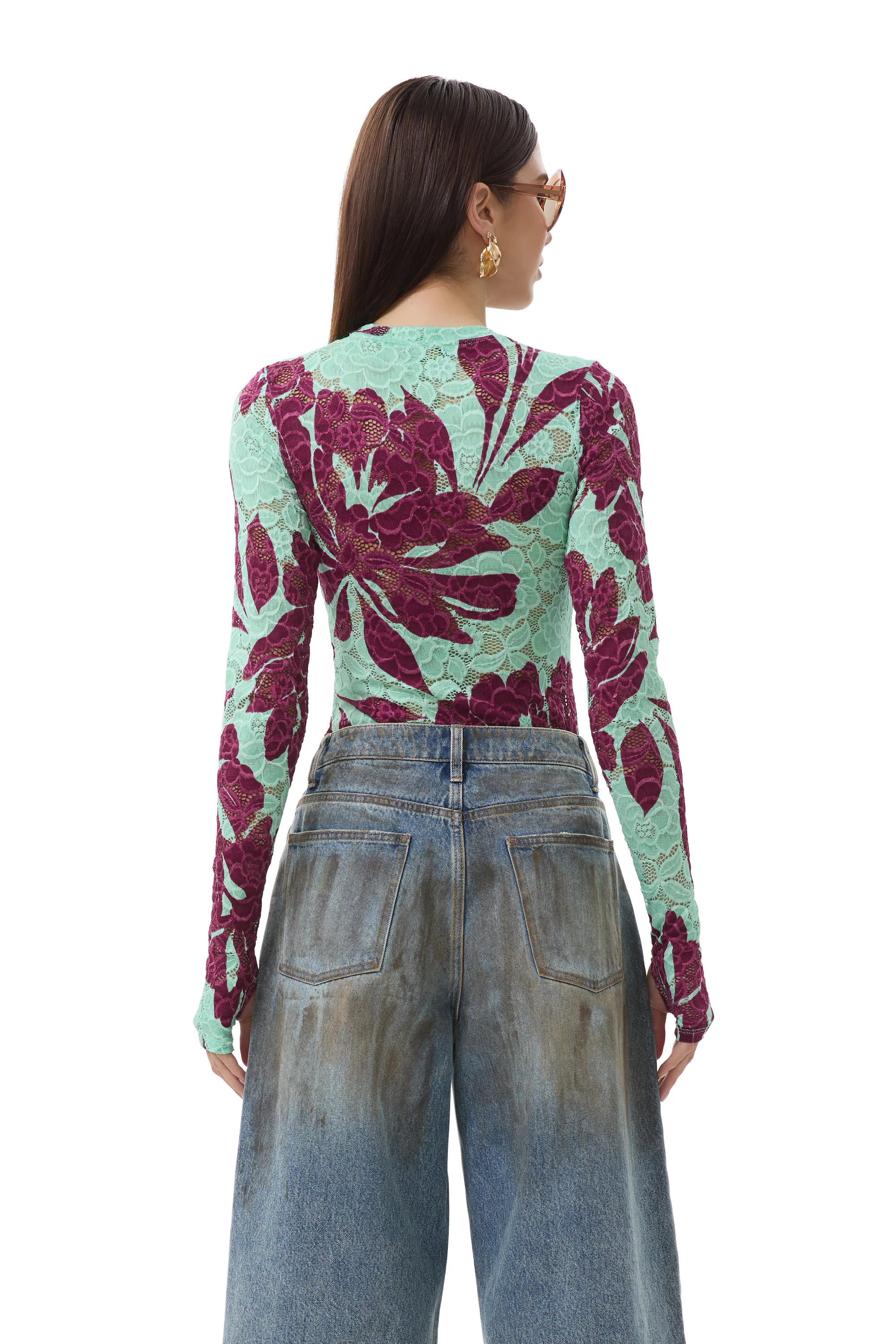 Kaylee Lace Top - Aqua Tropical - Image 7