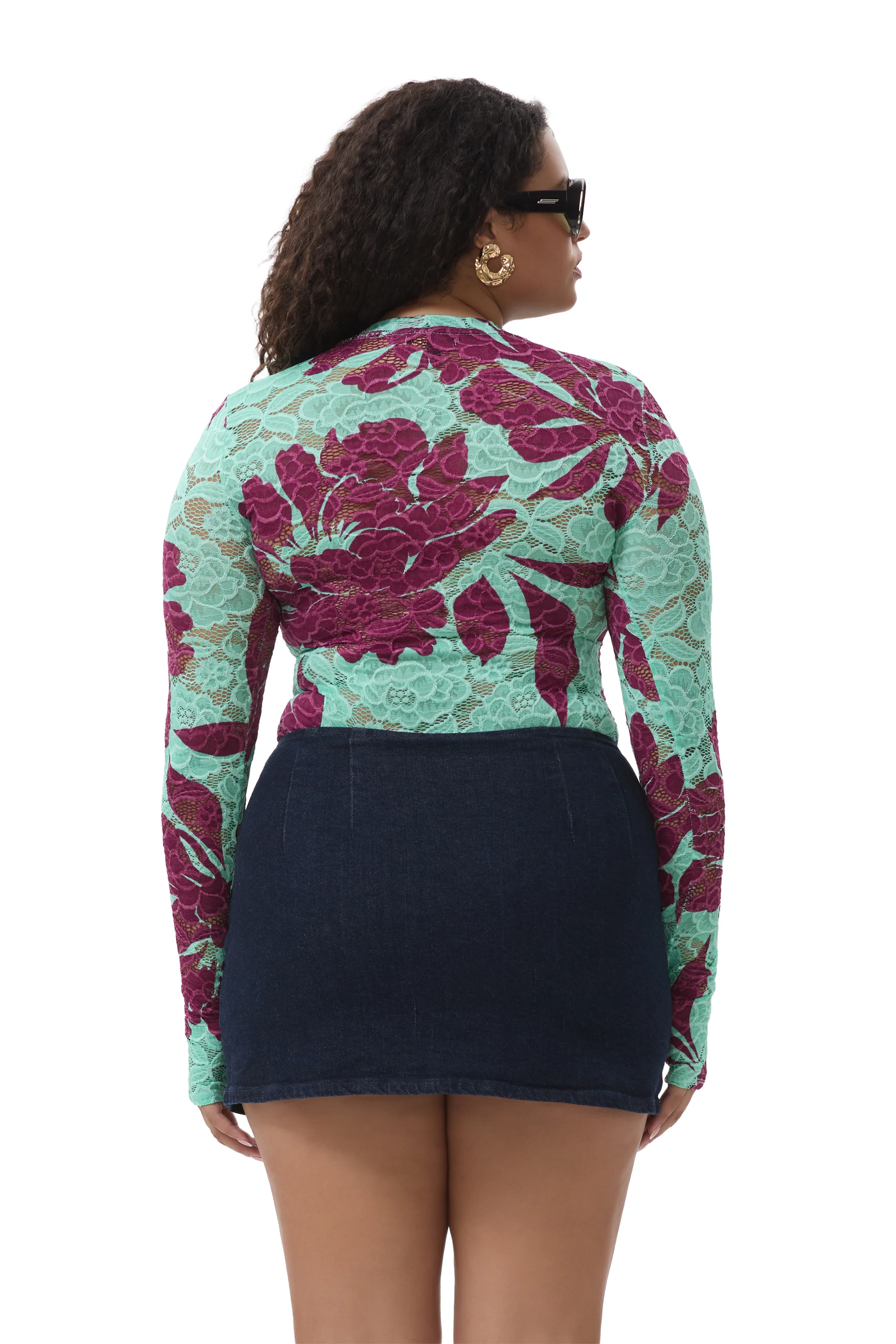 Kaylee Lace Top - Aqua Tropical - Image 8