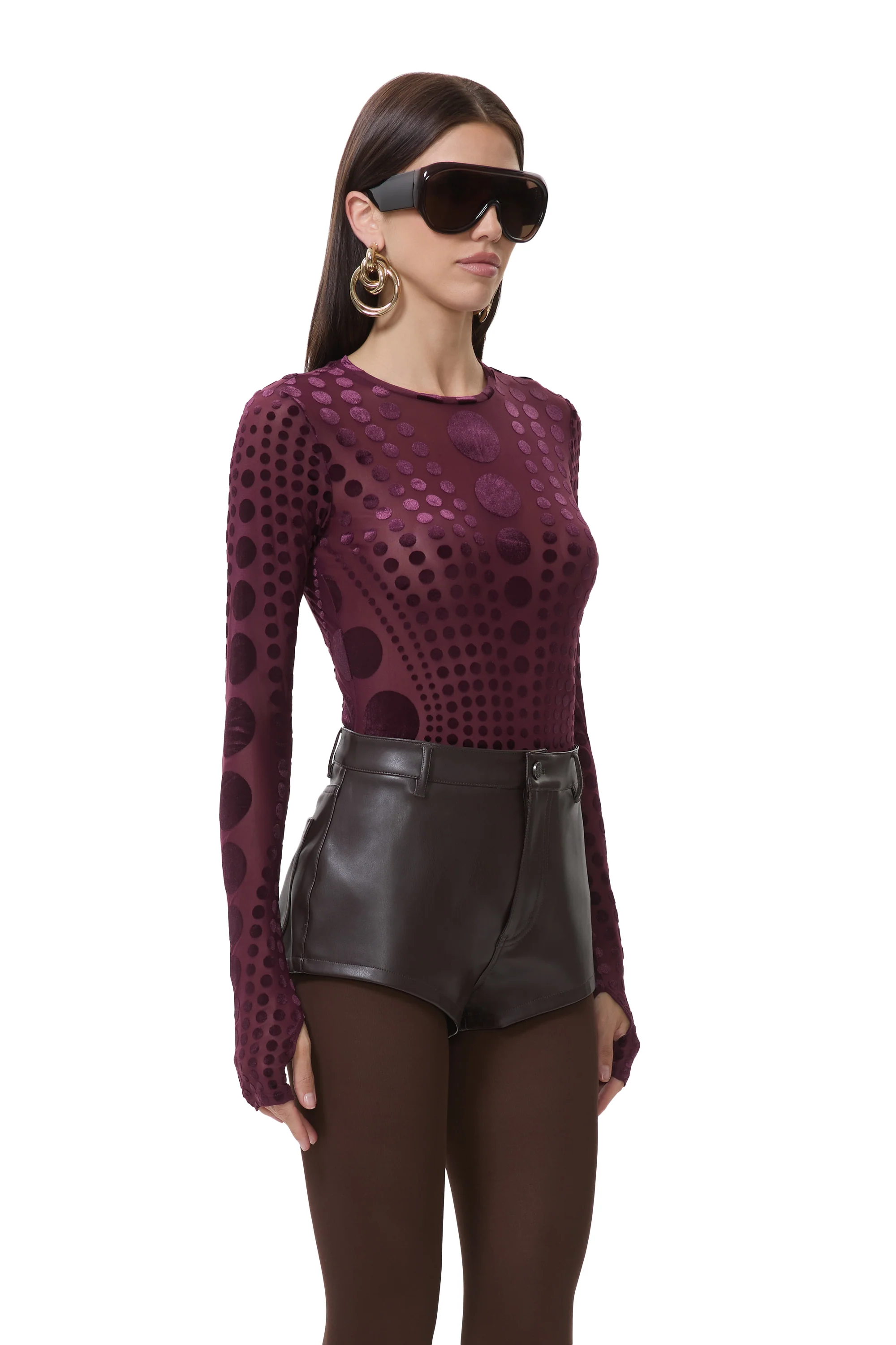 Kaylee Velvet Top - Cab Tonal Dot - Image 3