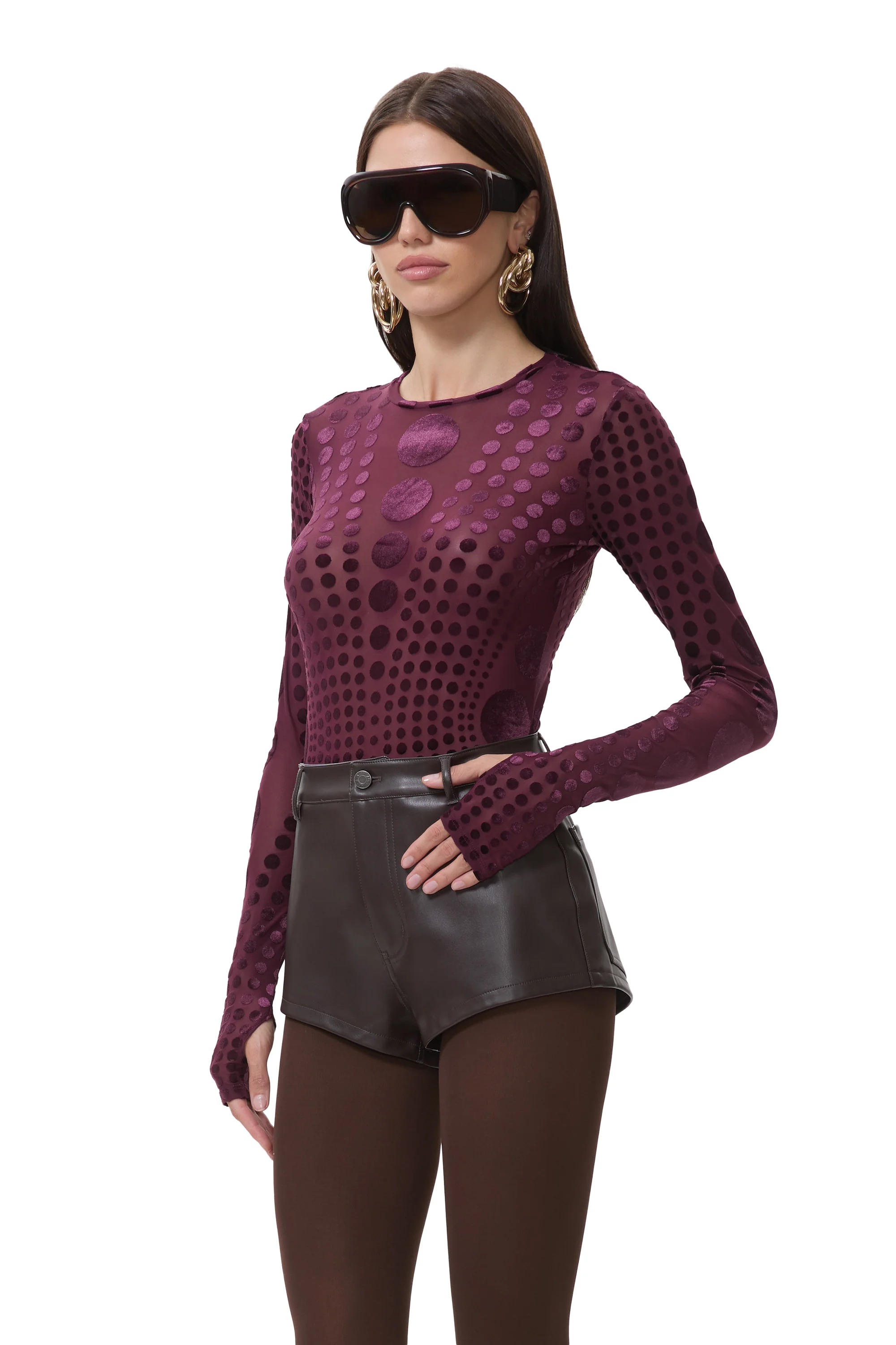 Kaylee Velvet Top - Cab Tonal Dot - Image 5