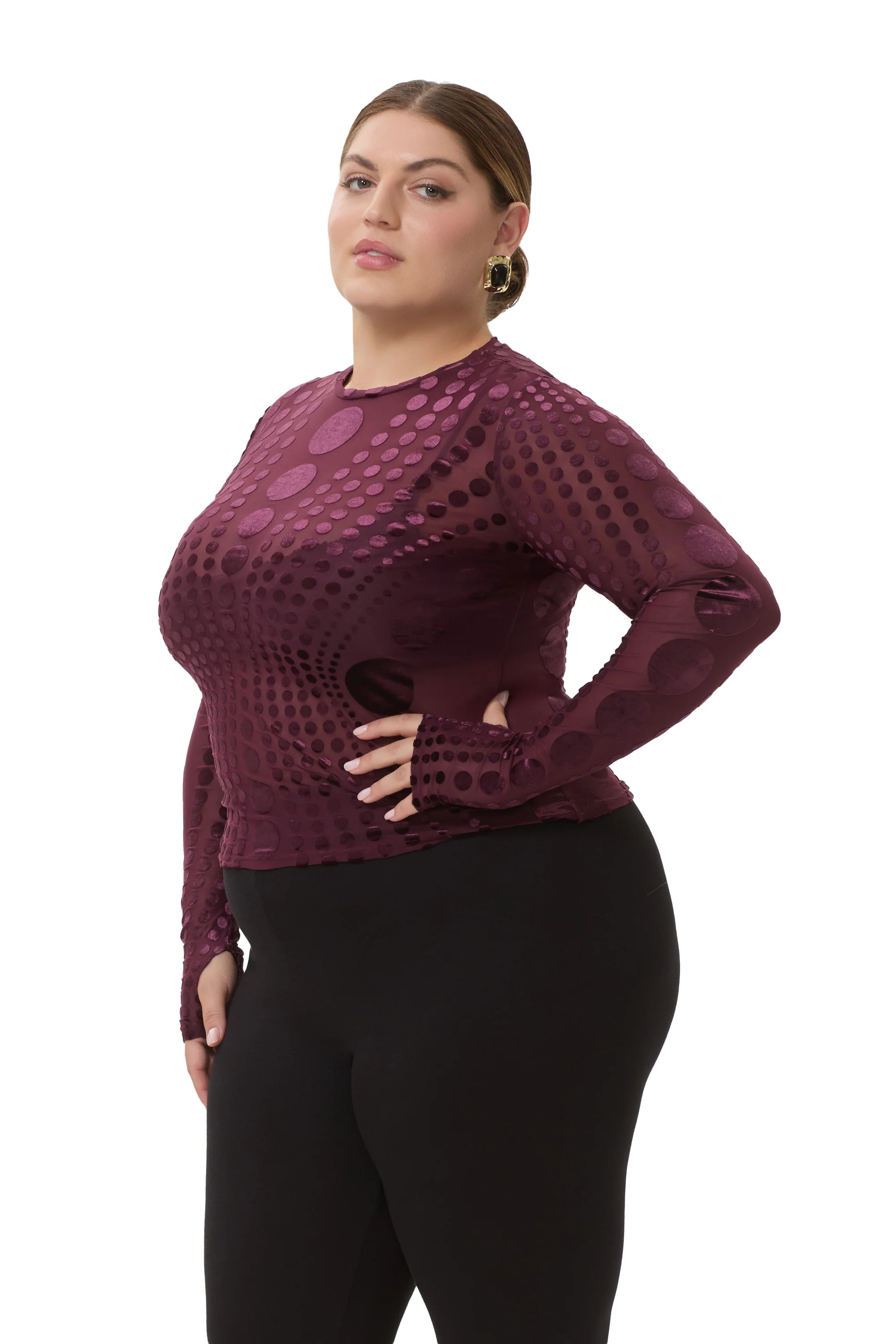 Kaylee Velvet Top - Cab Tonal Dot - Image 6