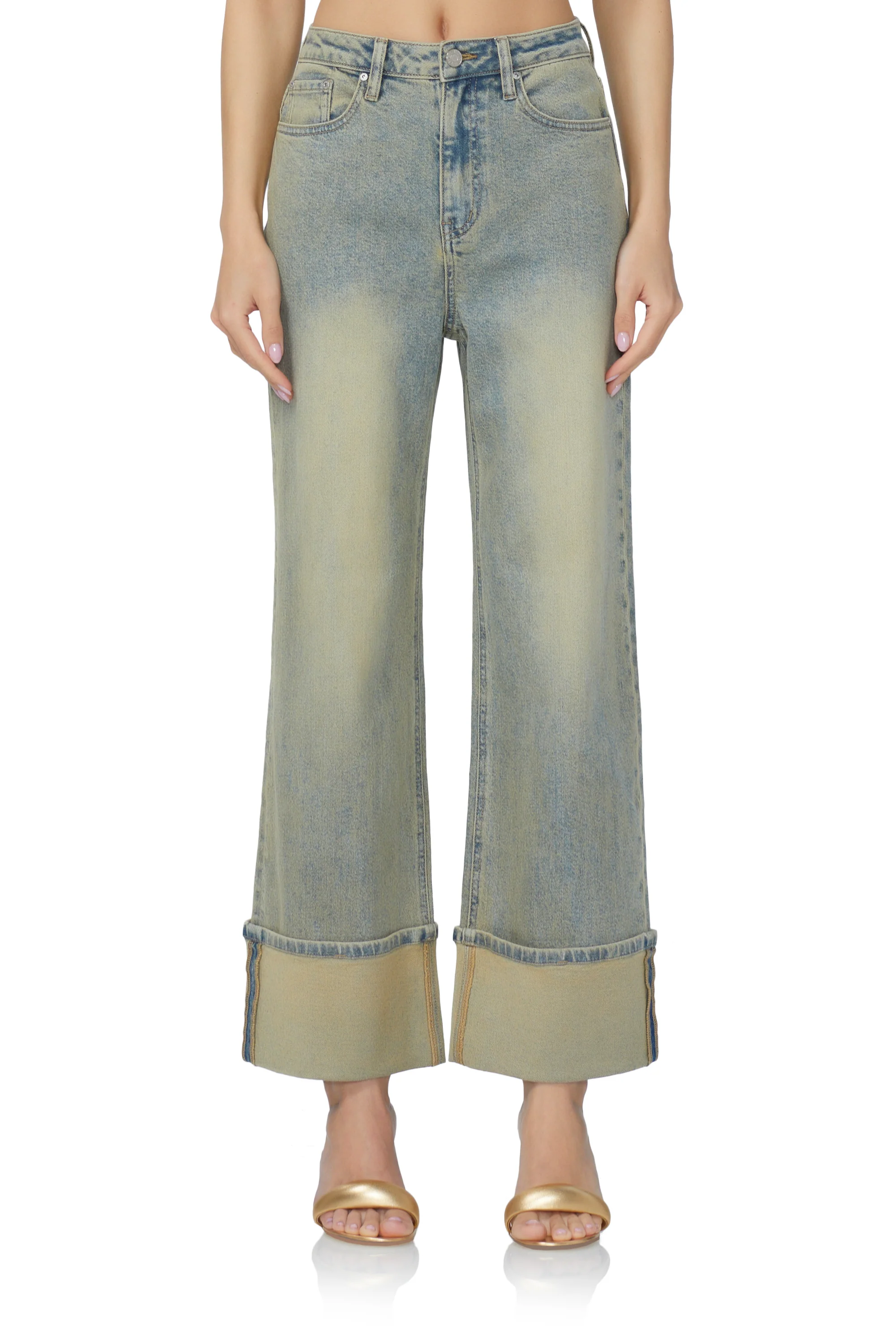 Kendall Wide Cuff Pant - Mellow Tint Wash - Image 3