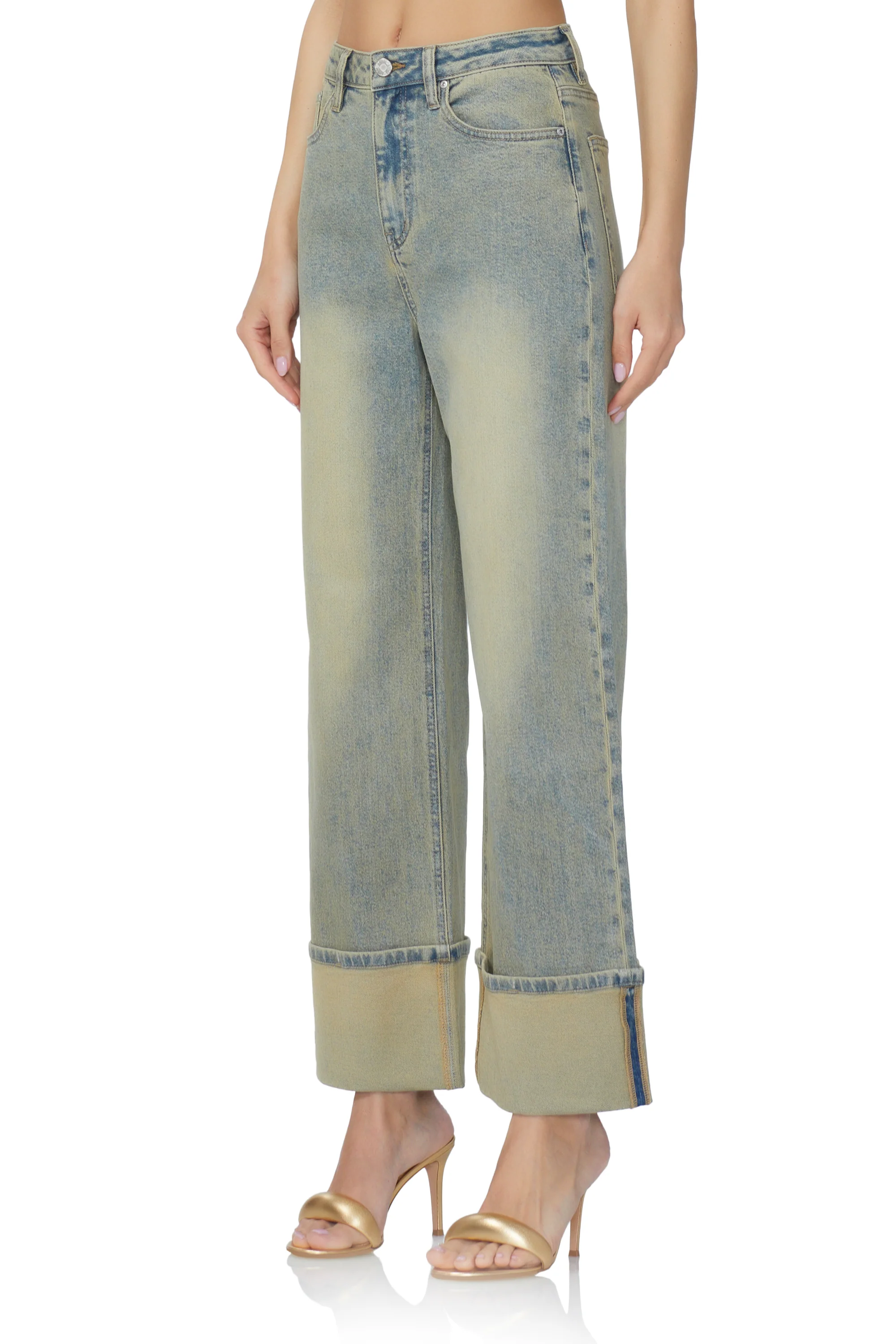 Kendall Wide Cuff Pant - Mellow Tint Wash - Image 4