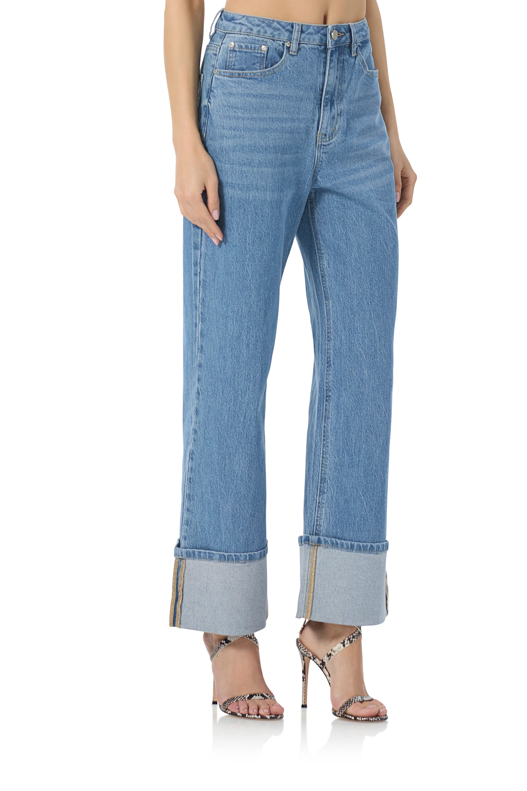 Kendall Wide Cuff Pant - South Pacific Wash - Image 3