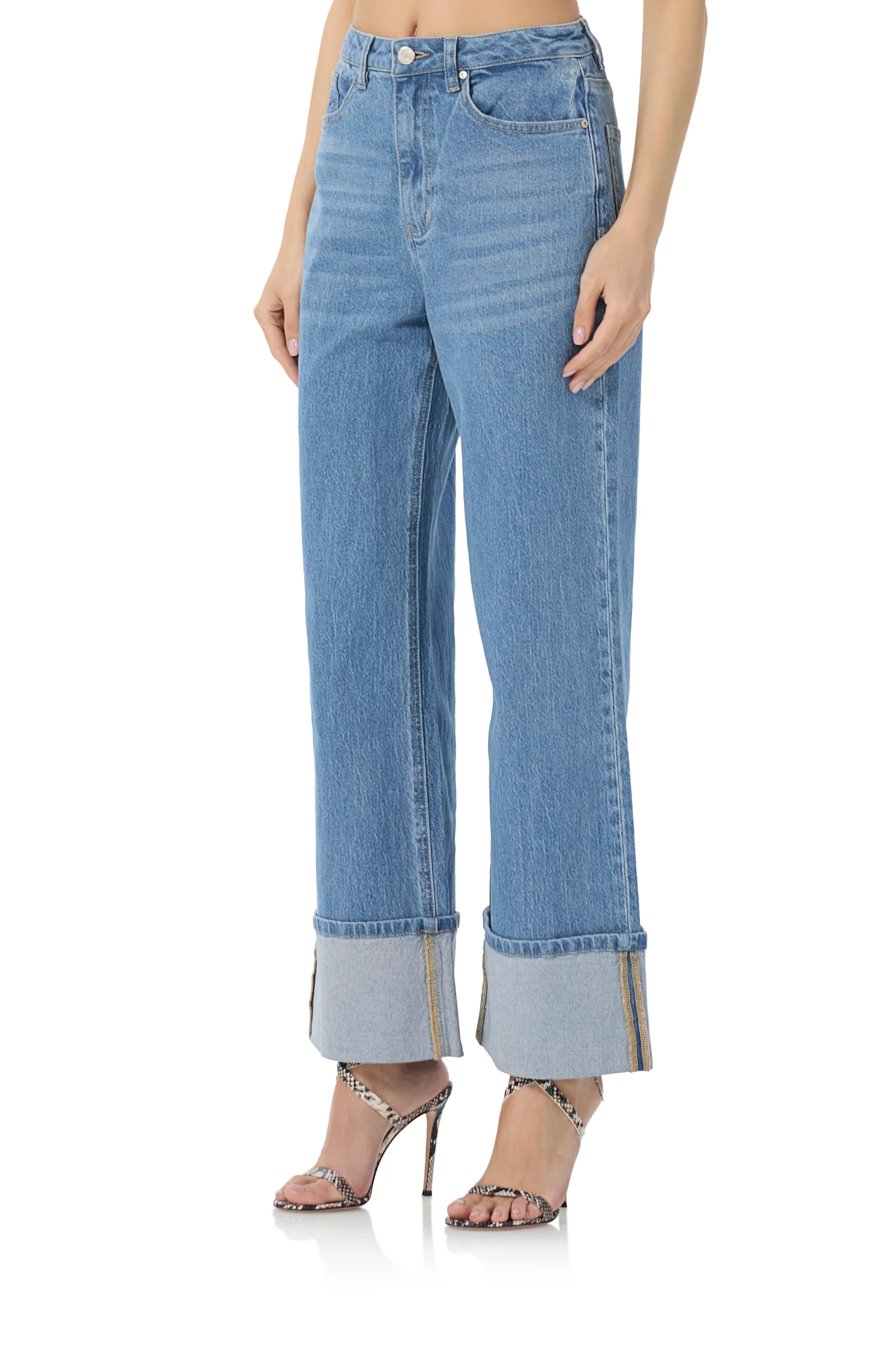 Kendall Wide Cuff Pant - South Pacific Wash - Image 4