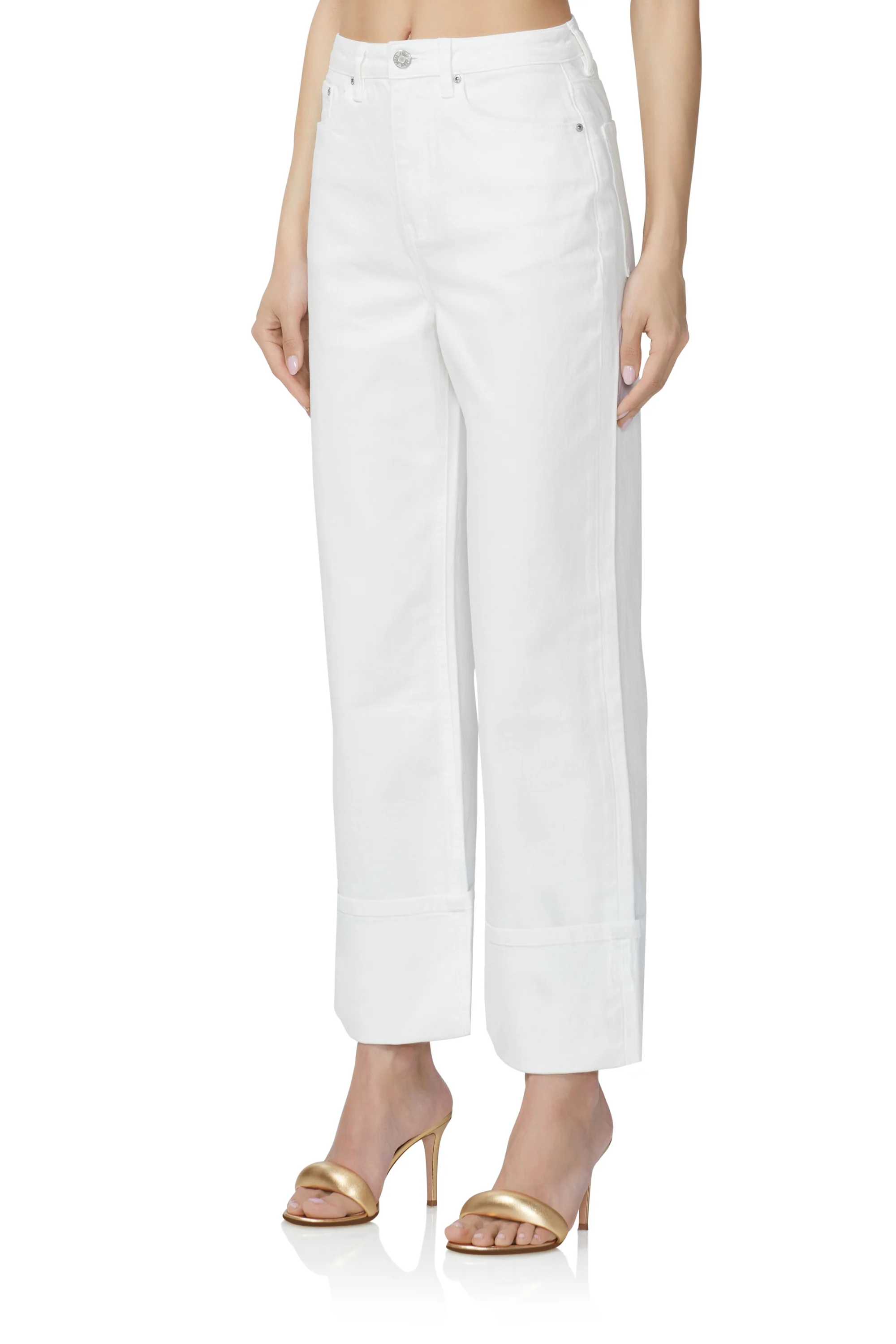 Kendall Wide Cuff Pant - White - Image 3