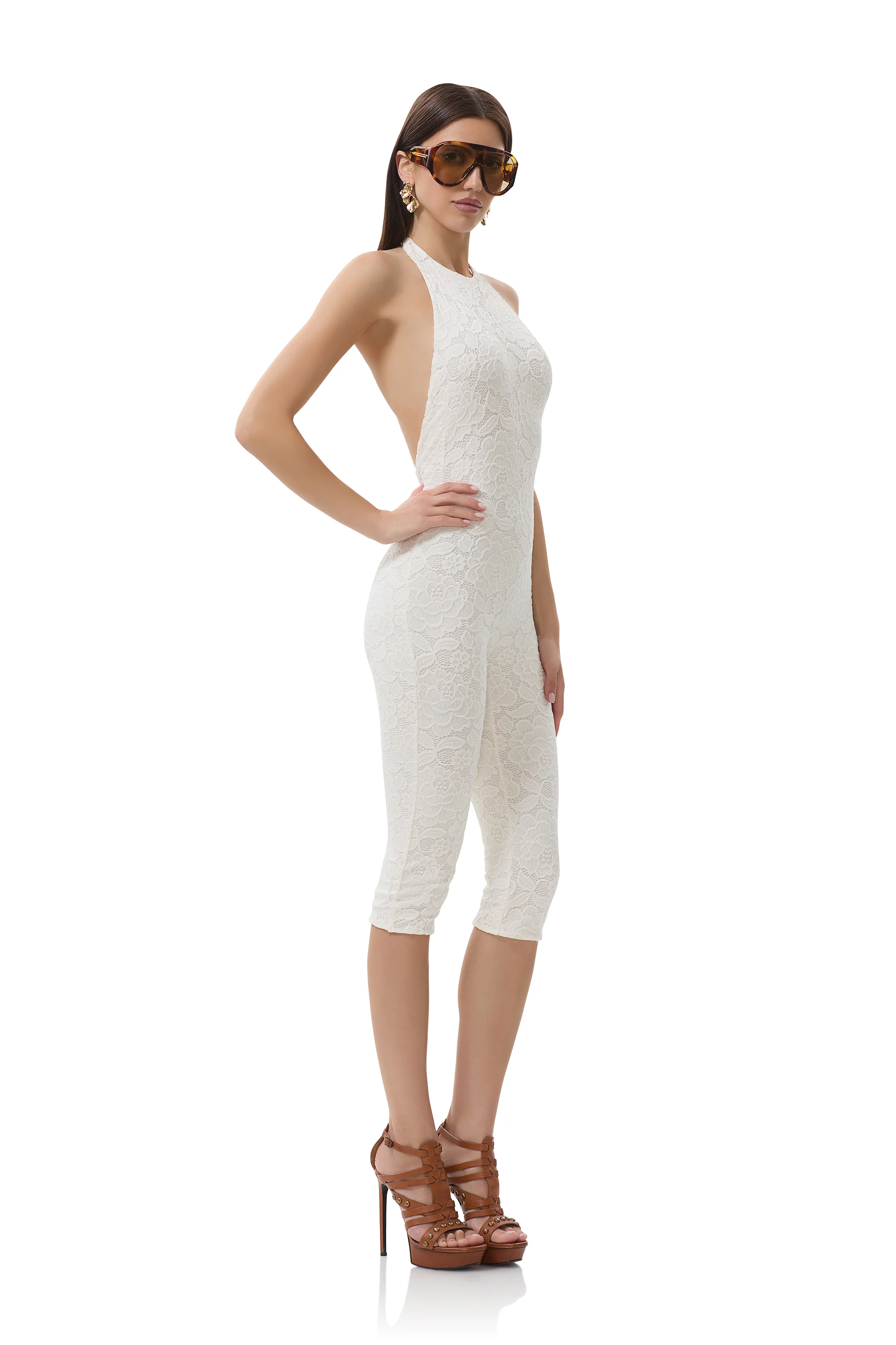 Lucia Crochet Lace Catsuit - Gardenia - Image 5