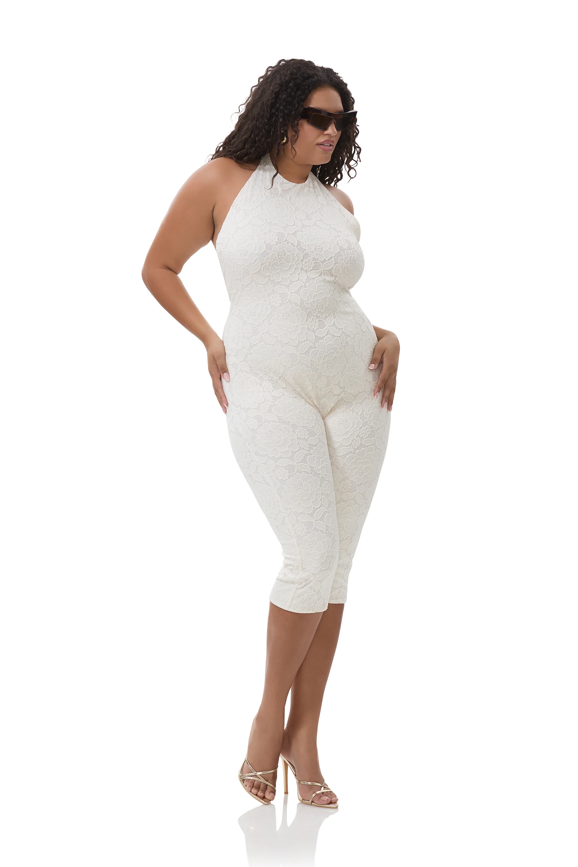 Lucia Crochet Lace Catsuit - Gardenia - Image 6