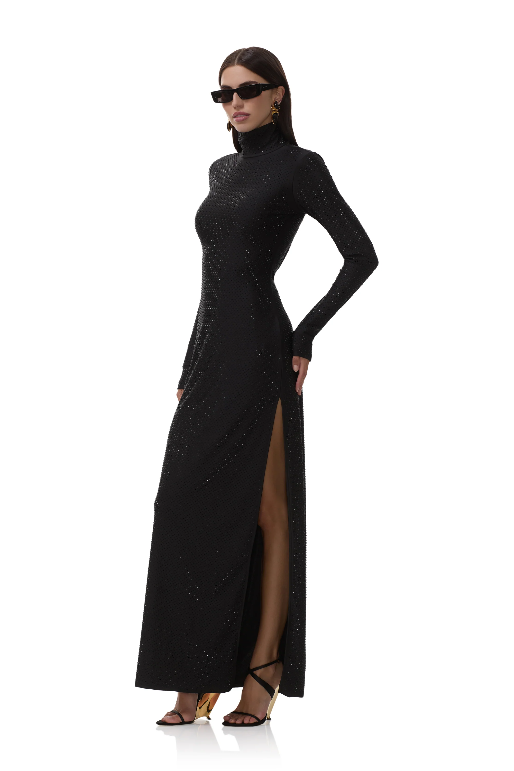 Mazie Studded Jersey Dress - Noir - Image 3