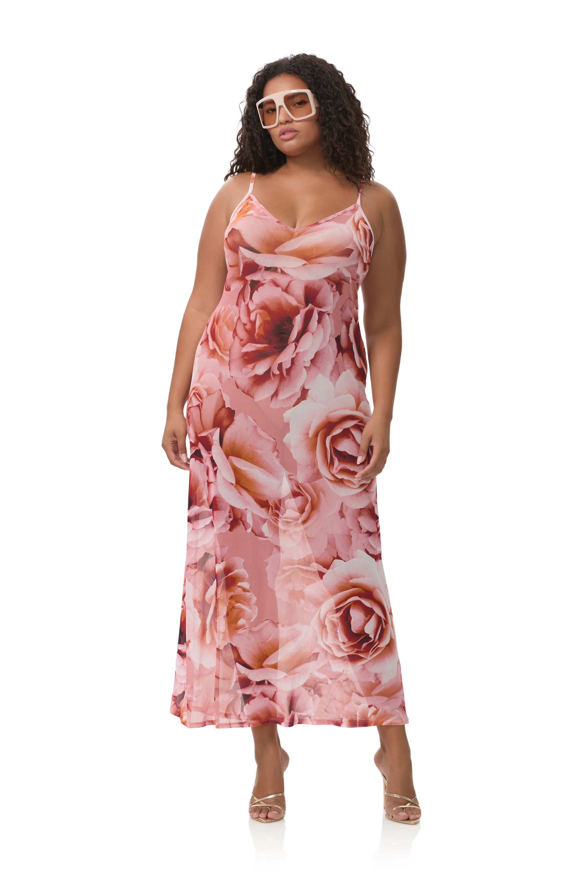 Paola Dress - Peach Roses - Image 10