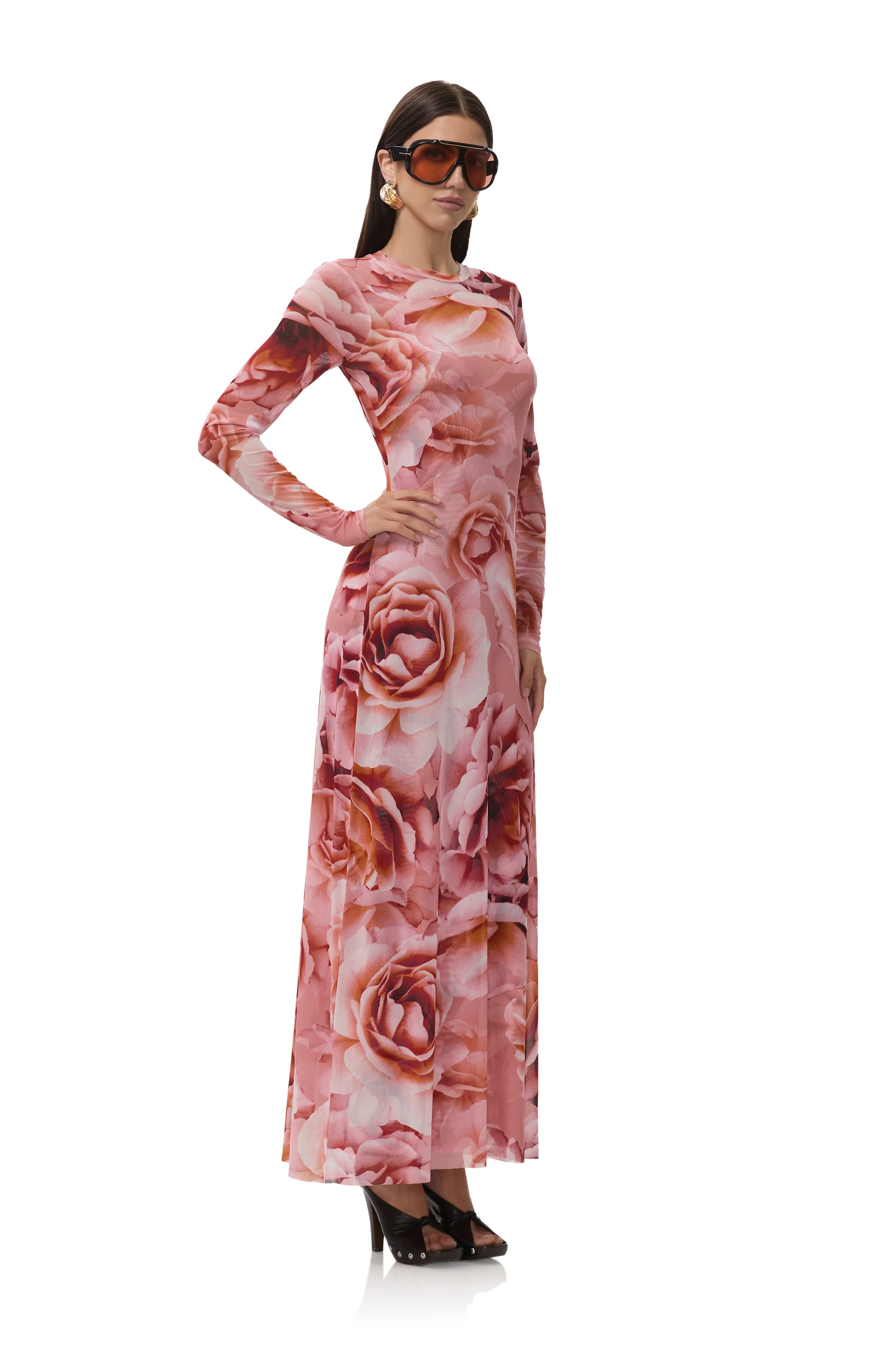 Paola Dress - Peach Roses - Image 3
