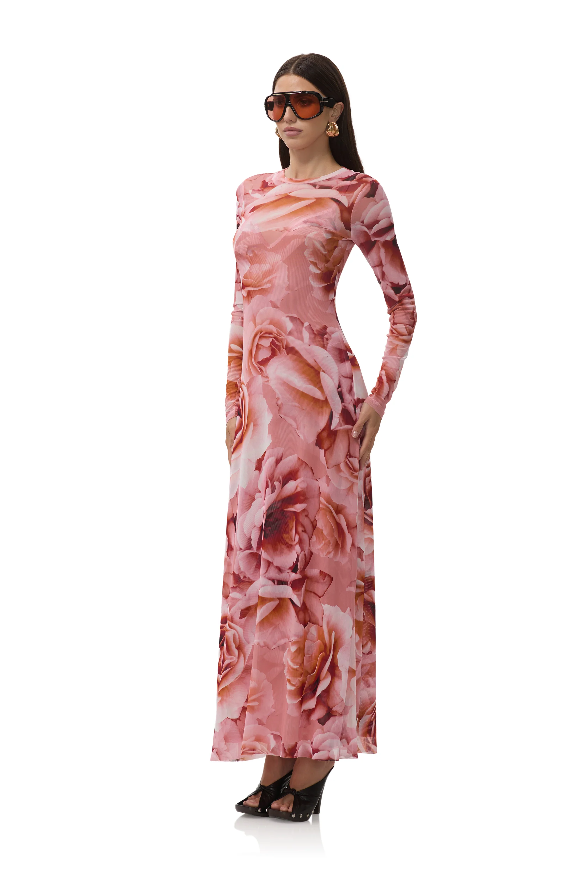 Paola Dress - Peach Roses - Image 5