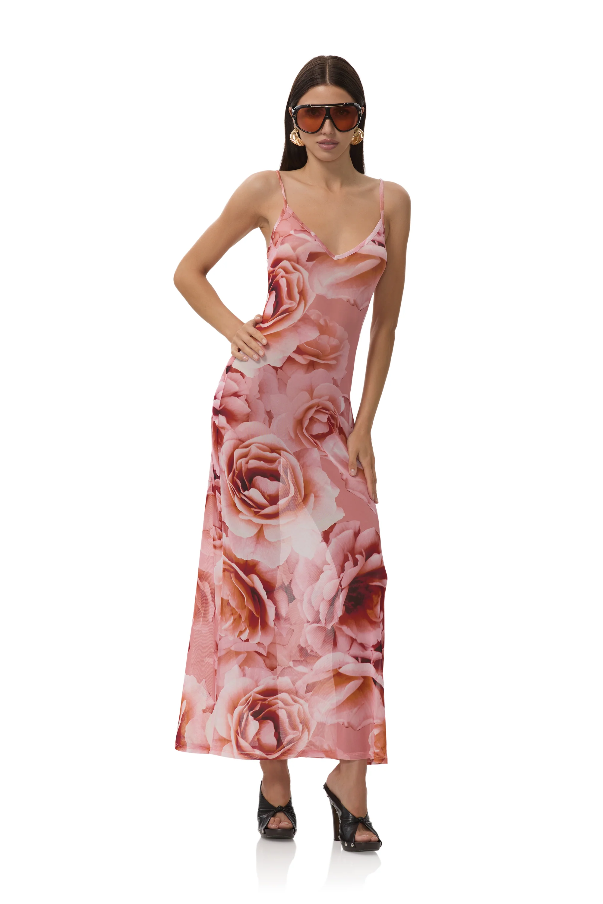 Paola Dress - Peach Roses - Image 9