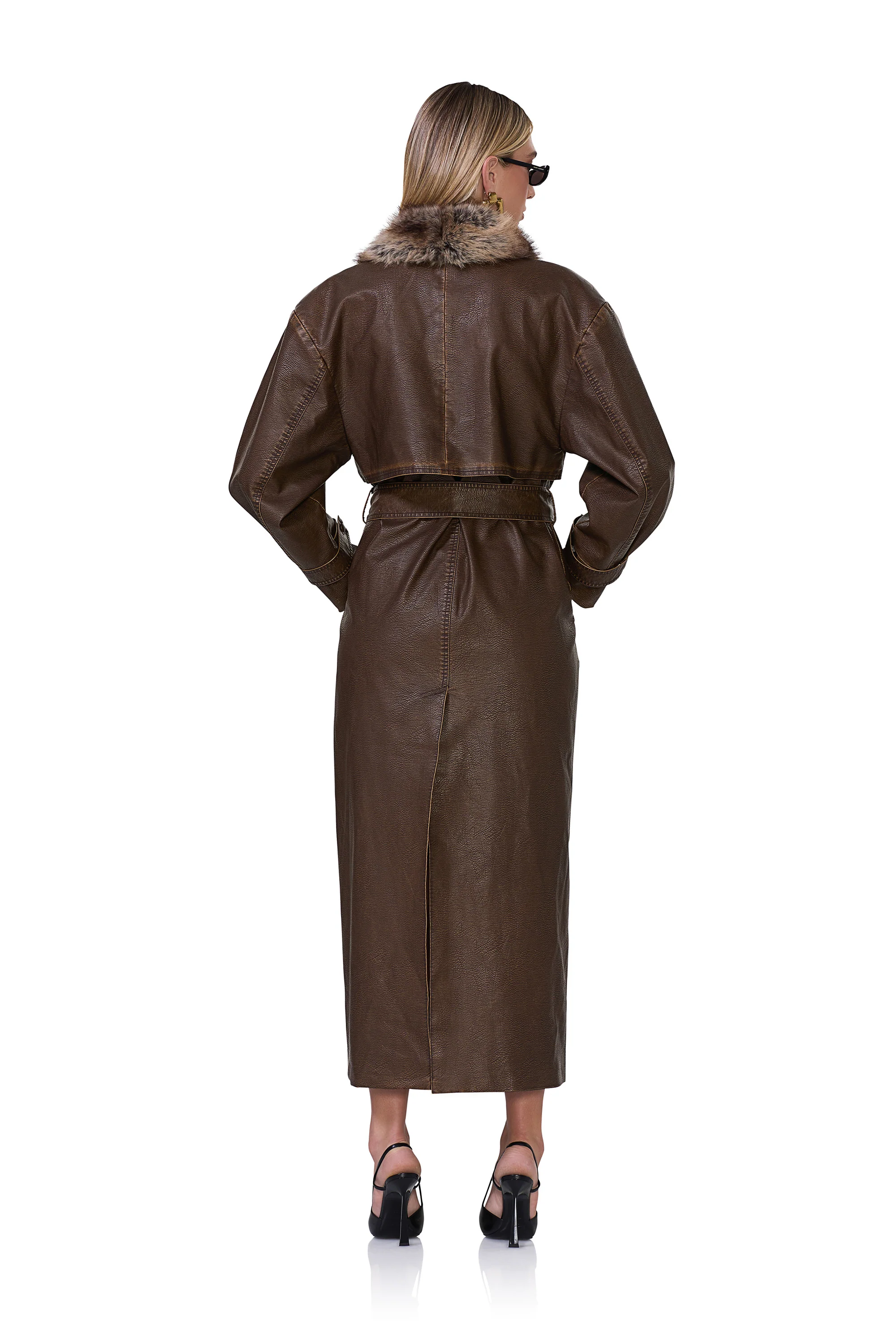 Saint Barrel Sleeve Trench Coat - Washed Brown - Image 4