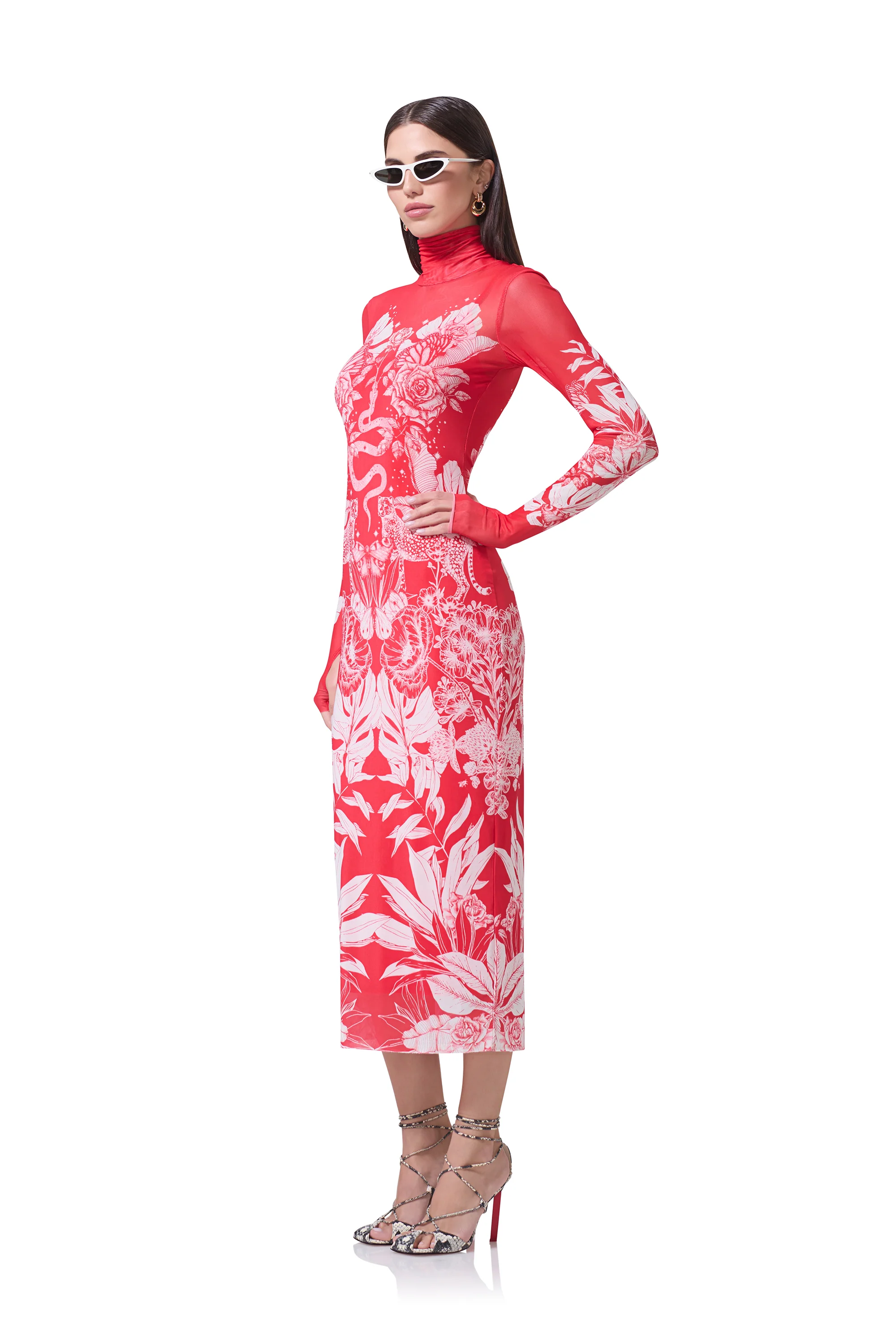 Shailene Dress - Red Botanical - Image 3