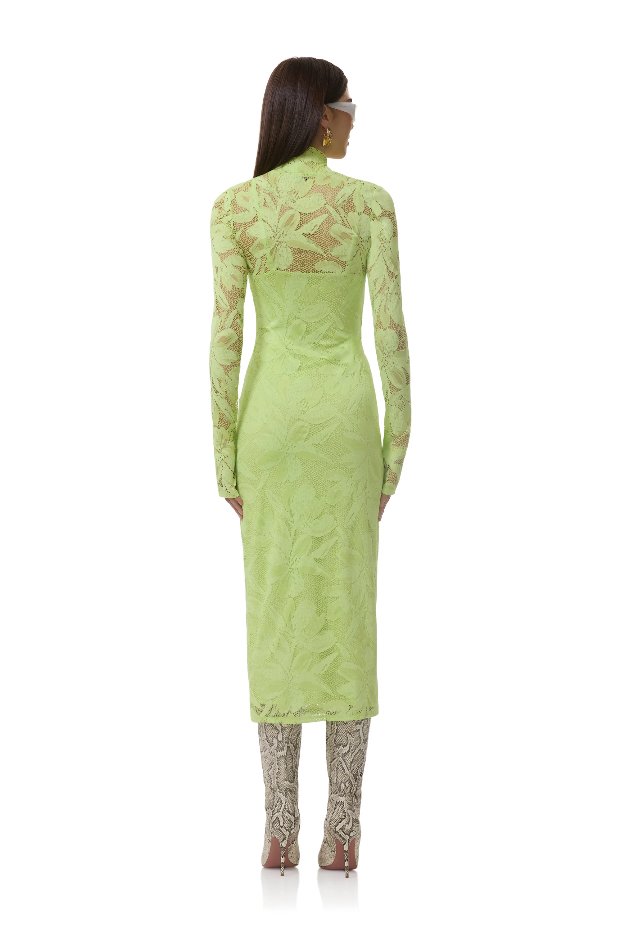 Shailene Crochet Lace Dress - Lime Essence - Image 4