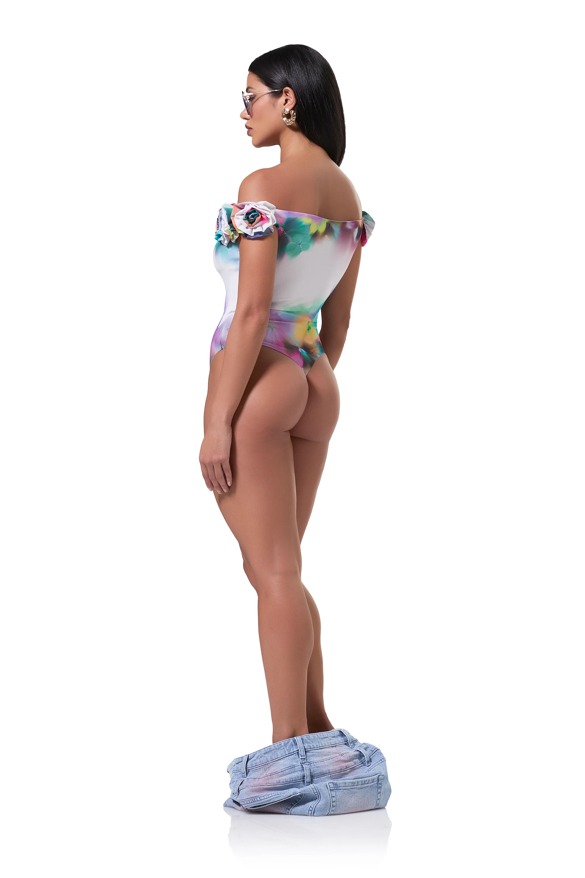 Solange Rosette Bodysuit - Blur Pansy - Image 4