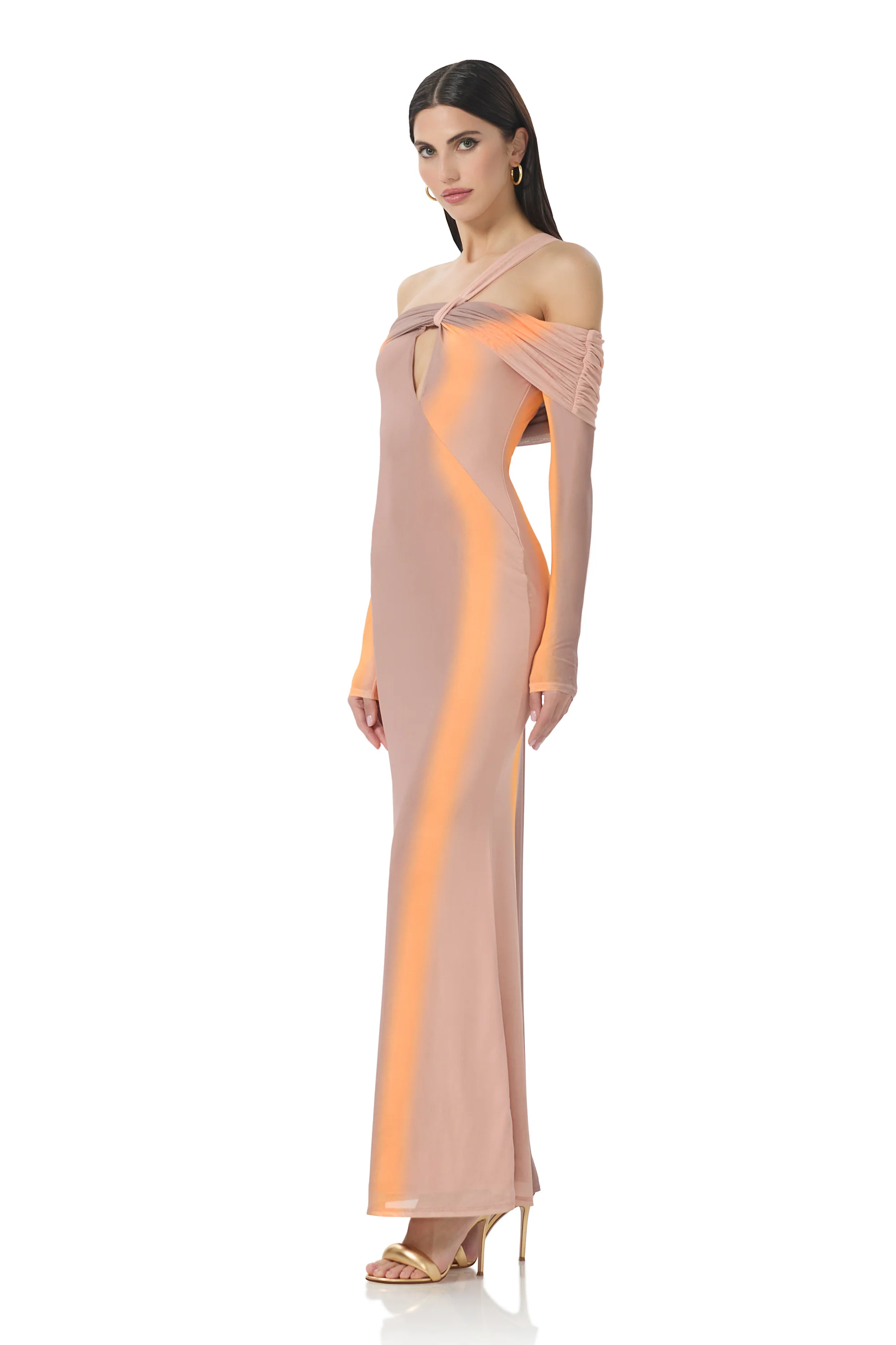 Sutton Maxi Dress - Orange Linear - Image 4