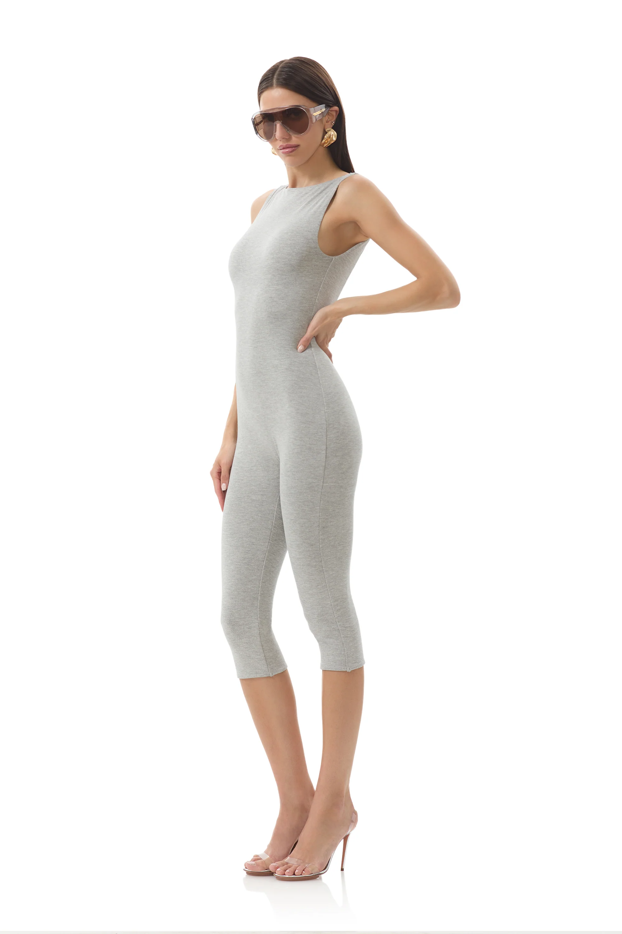 Tahlia Capri Catsuit - Heather Grey - Image 3