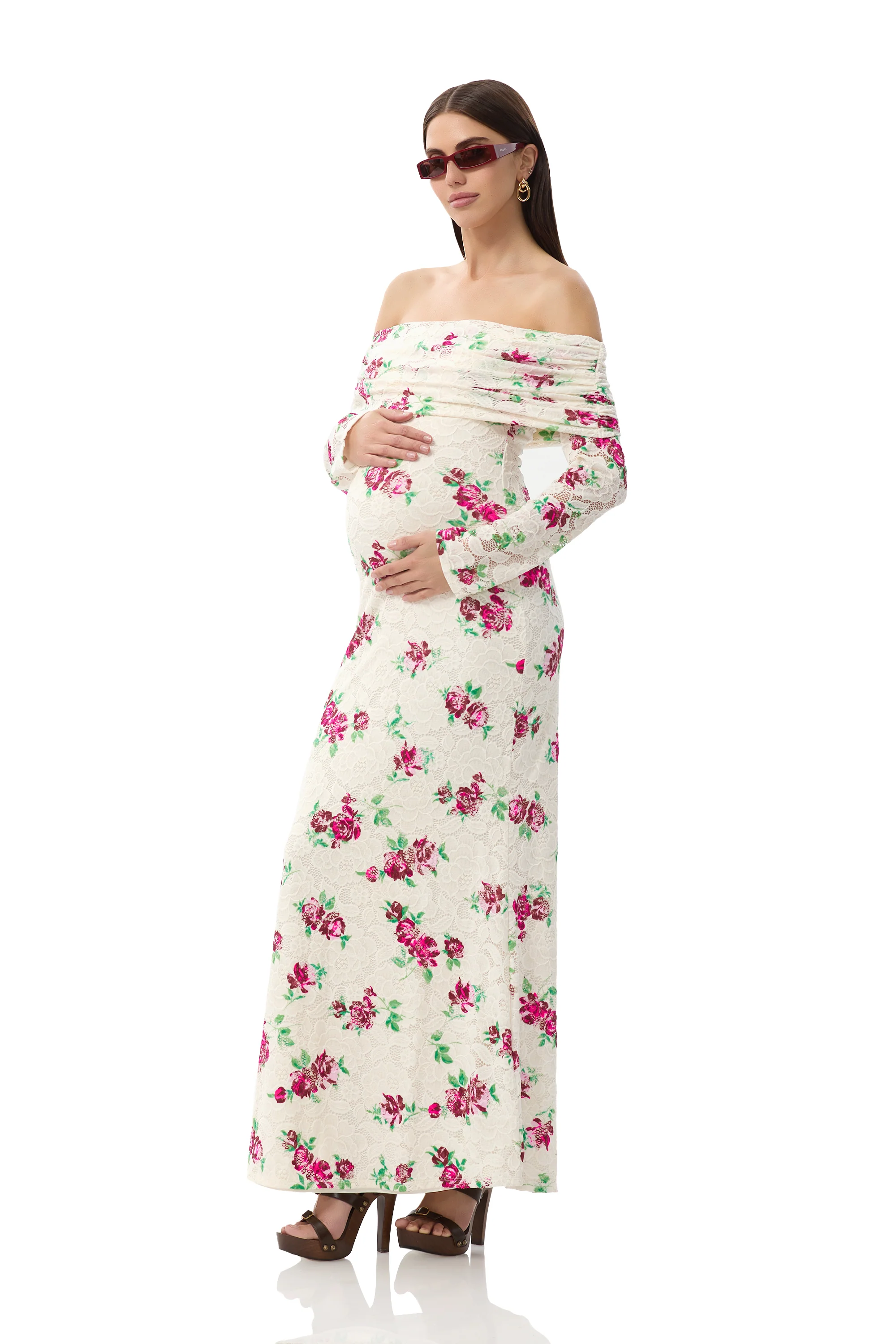 Thelma Crochet Lace Dress - Romance Rose - Image 3