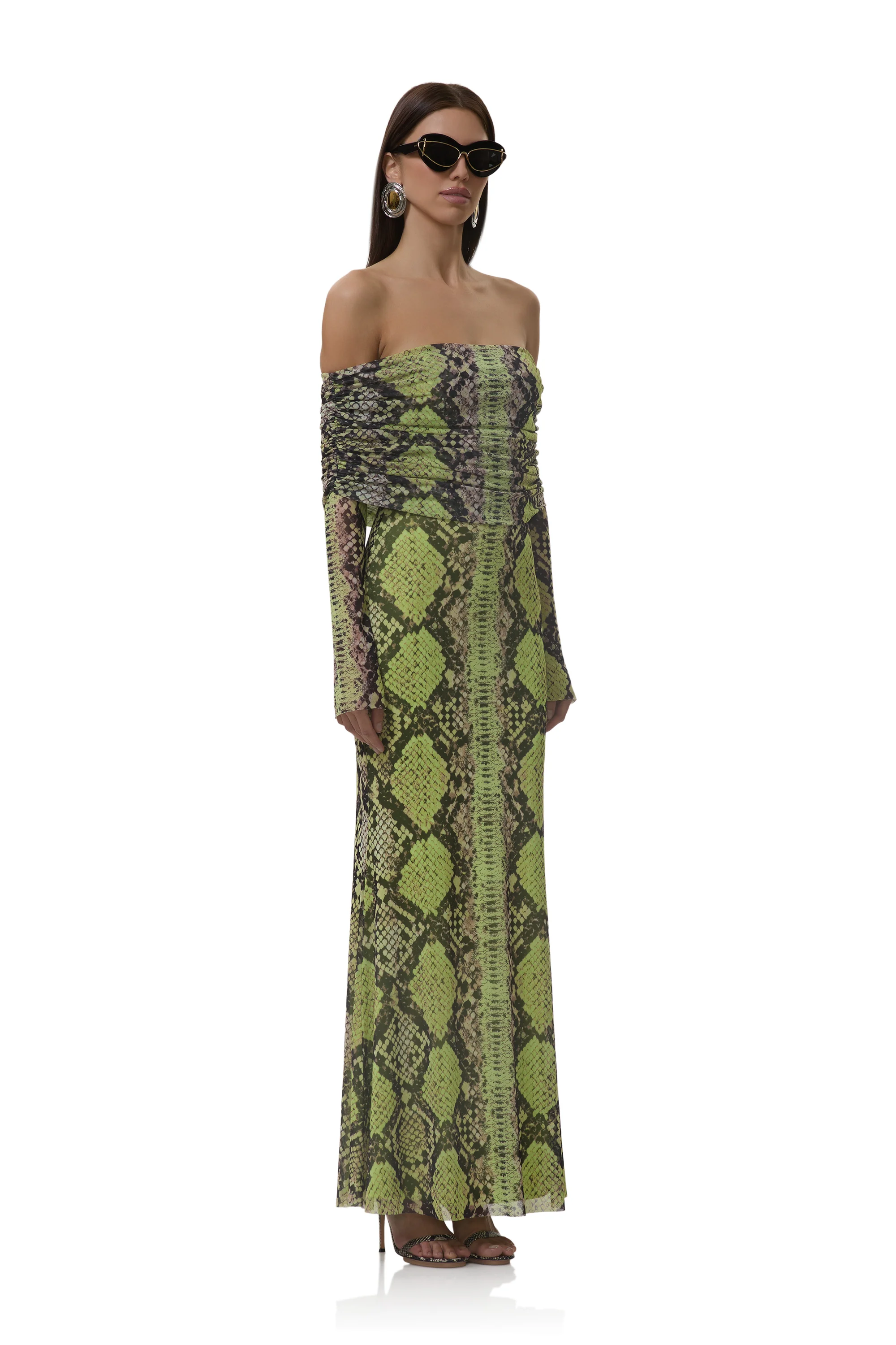 Thelma Dress - Lime Snake - Image 3