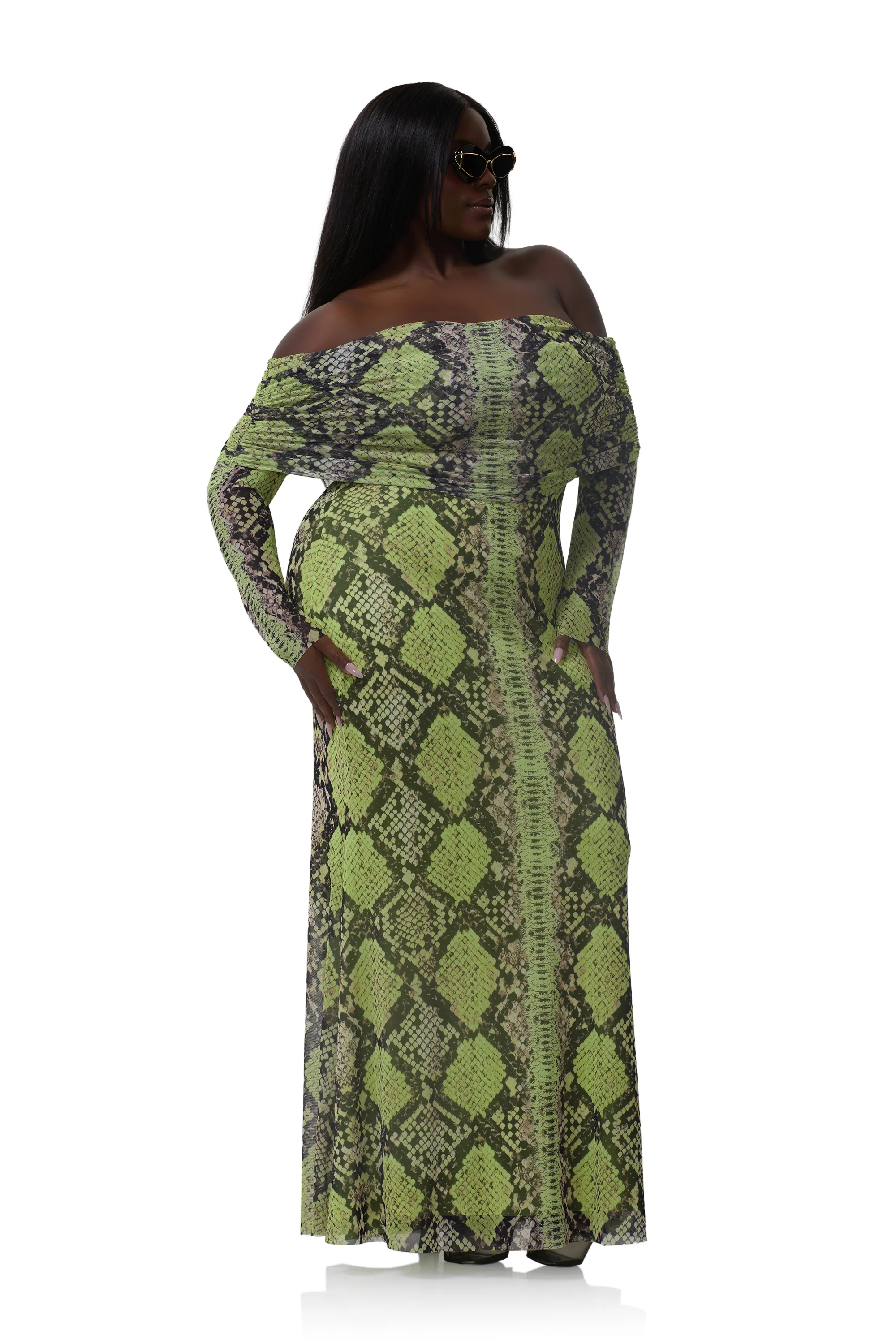 Thelma Dress - Lime Snake - Image 4